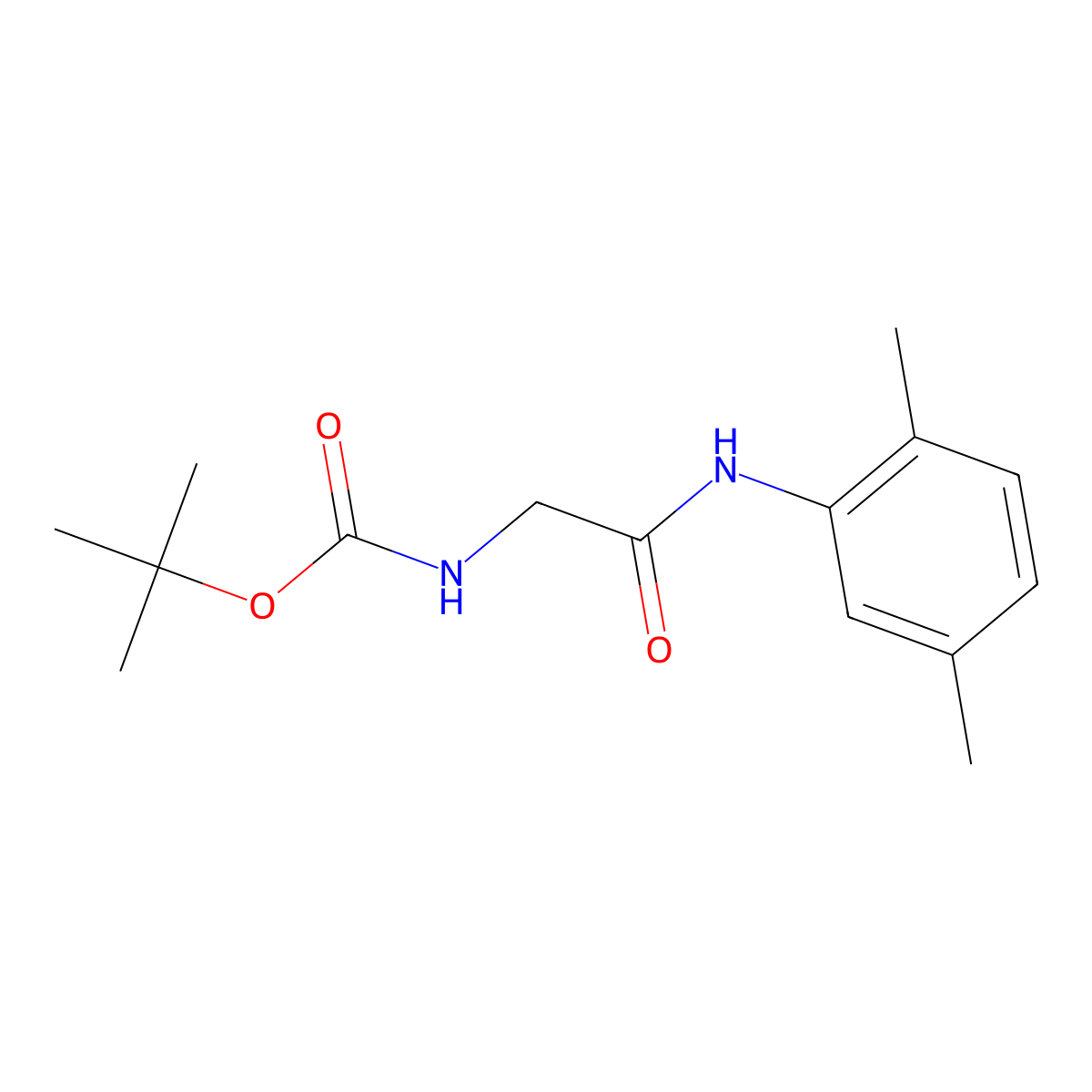 tert-butyl N-{[(2,5-dimethylphenyl)carbamoyl]methyl}carbamate molecular structure, CAS 1387752-25-1