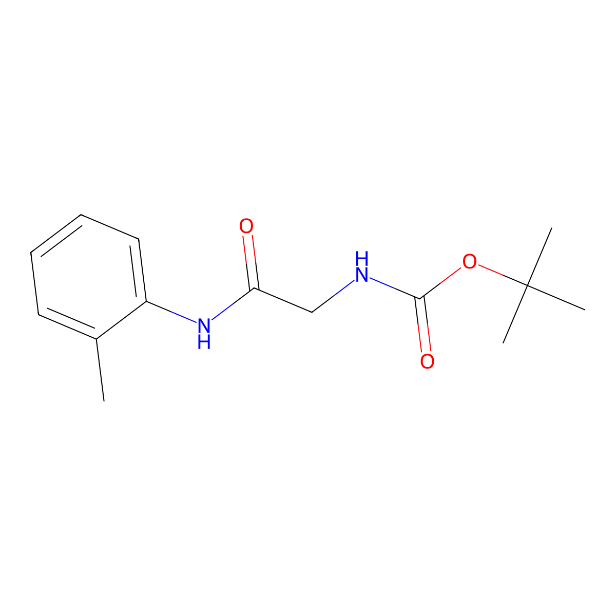Carbamic acid, [2-[(2-methylphenyl)amino]-2-oxoethyl]-, 1,1-dimethylethyl ester molecular structure, CAS 1387759-21-8