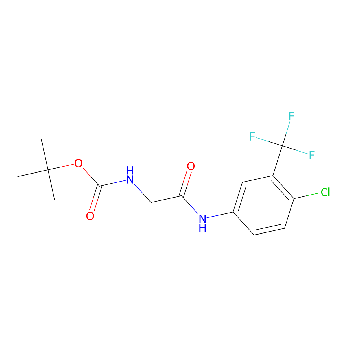 tert-butyl N-({[4-chloro-3-(trifluoromethyl)phenyl]carbamoyl}methyl)carbamate molecular structure, CAS 1387760-29-3