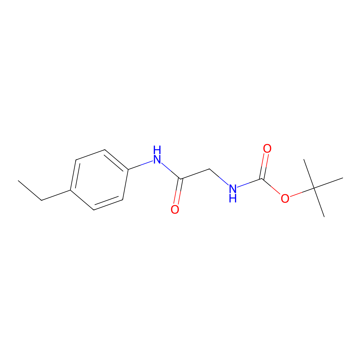 tert-butyl N-{[(4-ethylphenyl)carbamoyl]methyl}carbamate molecular structure, CAS 1387777-09-4