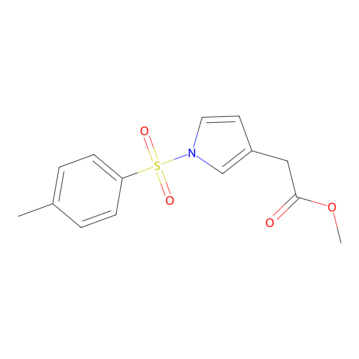 methyl 2-[1-(4-methylbenzenesulfonyl)-1H-pyrrol-3-yl]acetate molecular structure, CAS 138779-98-3