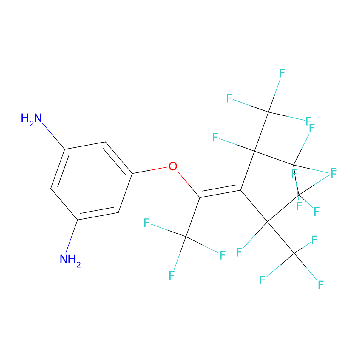 5-{[1,1,1,4,5,5,5-Heptafluoro-3-(1,1,1,2,3,3,3-heptafluoropropan-2-YL)-4-(trifluoromethyl)pent-2-EN-2-YL]oxy}benzene-1,3-diamine molecular structure, CAS 138781-42-7