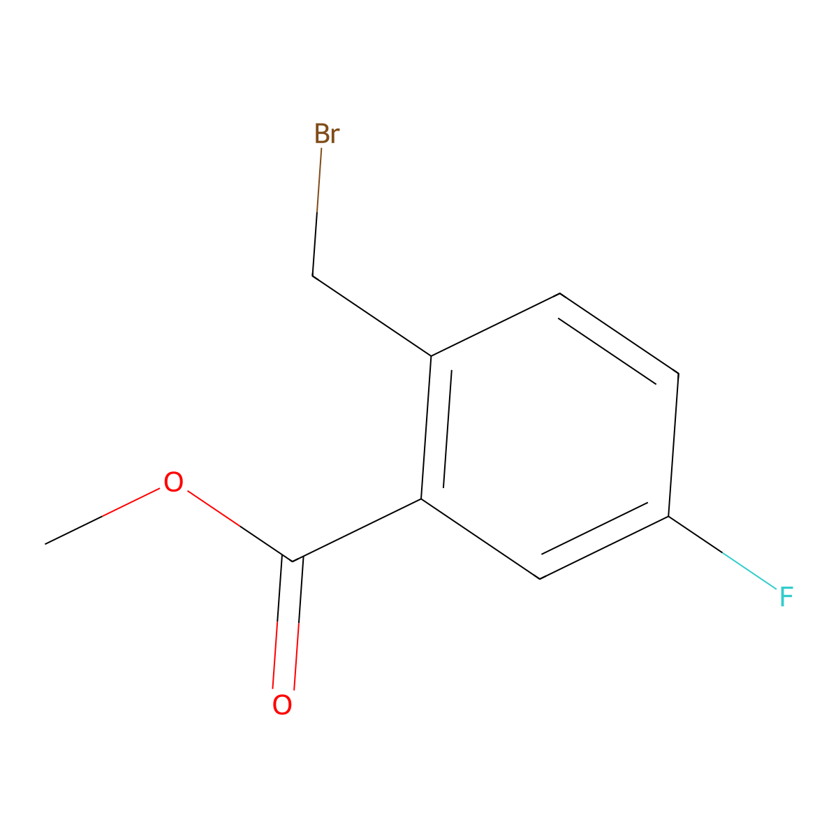 Methyl 2-(bromomethyl)-5-fluorobenzoate molecular structure, CAS 138786-65-9