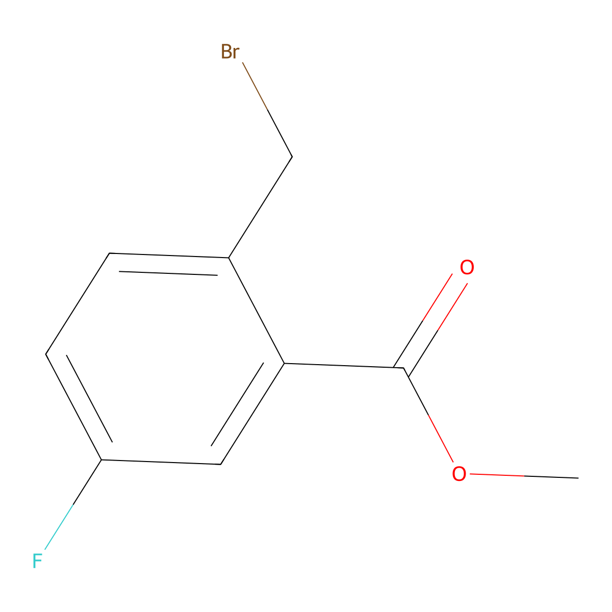 Methyl 2-(bromomethyl)-5-fluorobenzoate molecular structure, CAS 138786-65-9