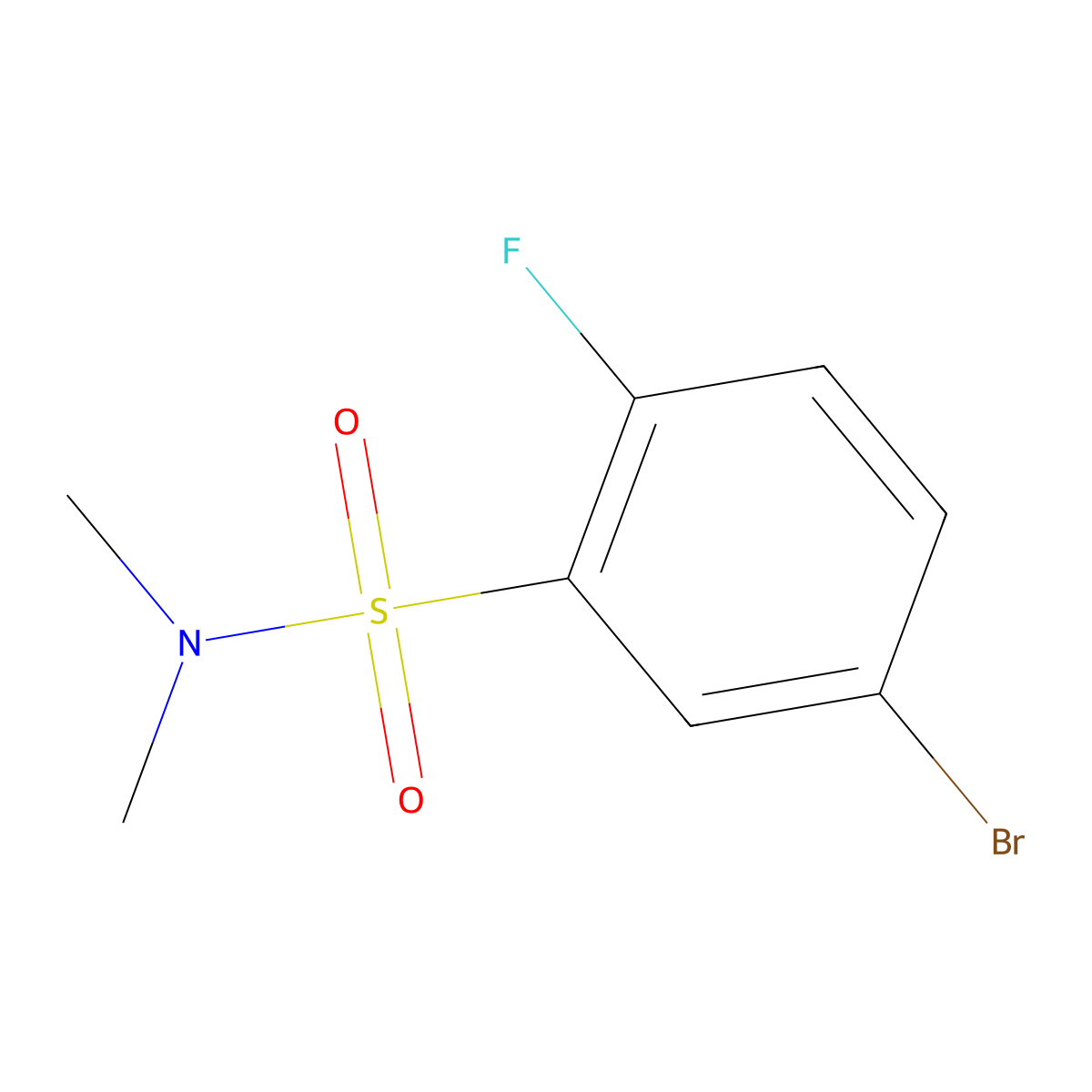 5-bromo-2-fluoro-N,N-dimethylbenzenesulfonamide molecular structure, CAS 1387887-66-2