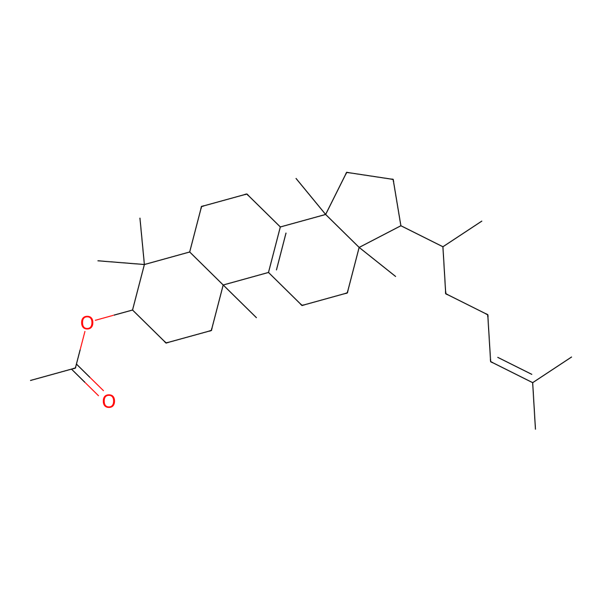 [(3S,5R,10S,13S,14S,17S)-4,4,10,13,14-pentamethyl-17-[(2R)-6-methylhept-5-en-2-yl]-2,3,5,6,7,11,12,15,16,17-decahydro-1H-cyclopenta[a]phenanthren-3-yl] acetate molecular structure, CAS 13879-04-4