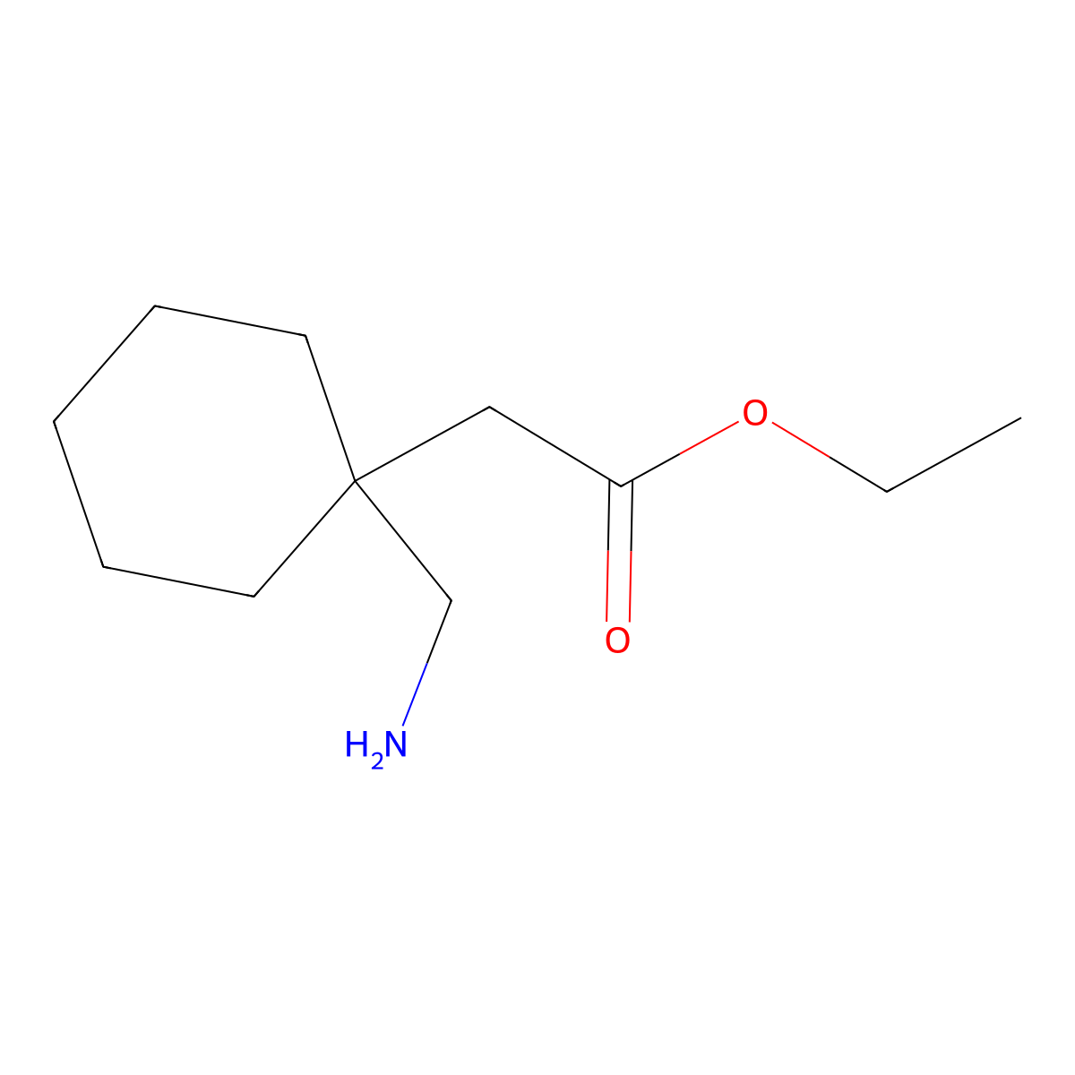 Ethyl 2-[1-(aminomethyl)cyclohexyl]acetate molecular structure, CAS 138799-97-0