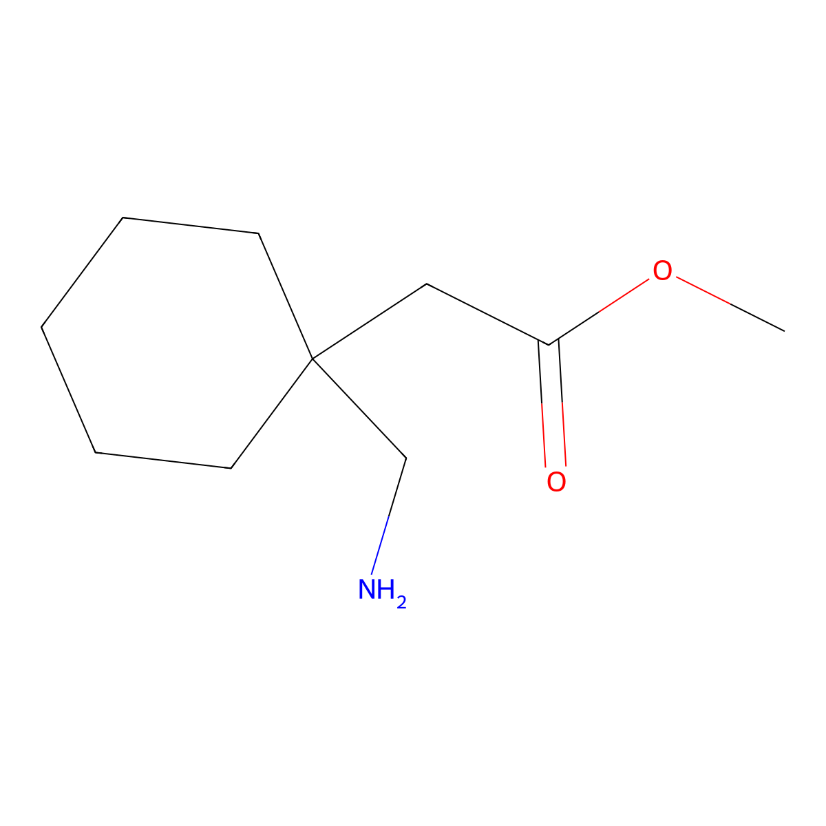 Methyl 2-[1-(aminomethyl)cyclohexyl]acetate molecular structure, CAS 138799-98-1