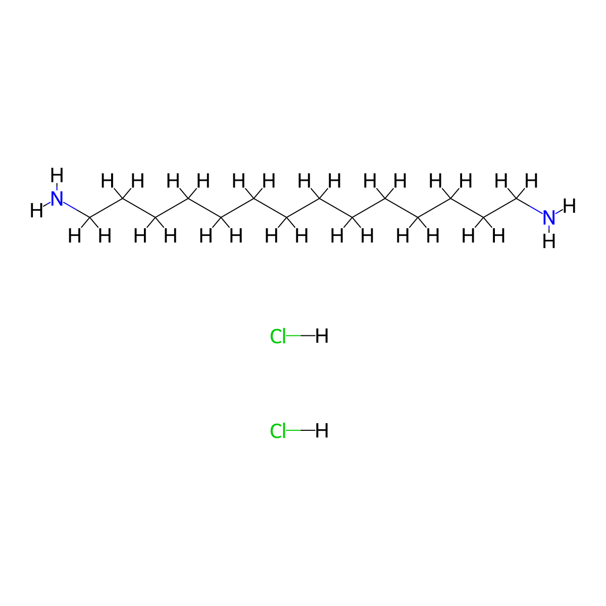 1,2-Tetradecanediamine dihydrochloride molecular structure, CAS 13880-35-8