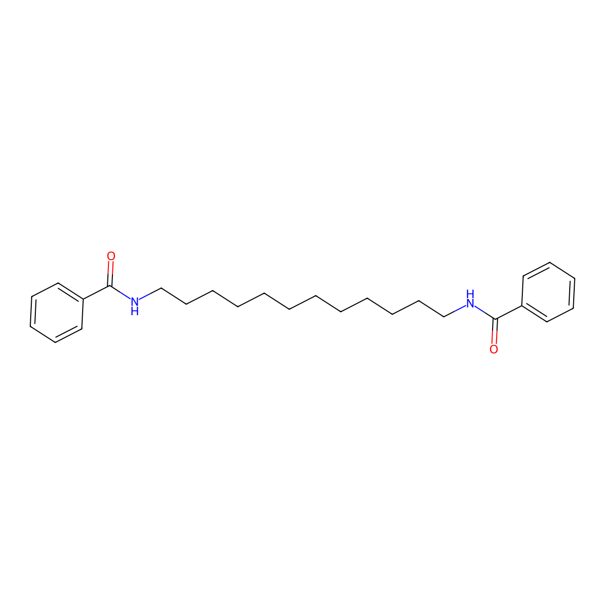 Benzamide, N,N'-1,12-dodecanediylbis- molecular structure, CAS 13880-42-7