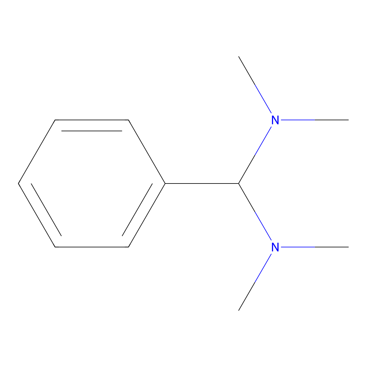 N,N,N',N'-tetramethyl-1-phenylmethanediamine molecular structure, CAS 13880-55-2