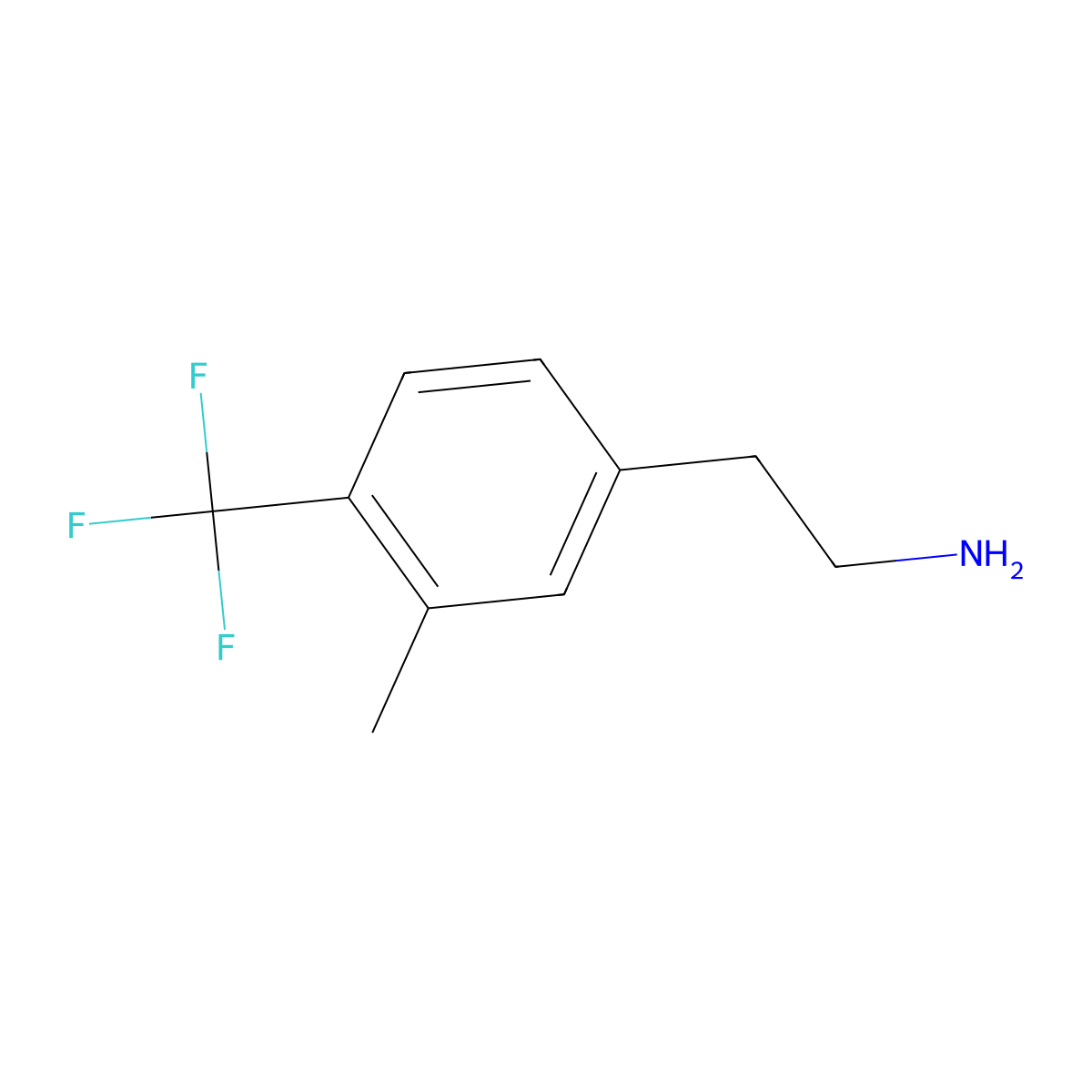 2-[3-Methyl-4-(trifluoromethyl)phenyl]ethan-1-amine molecular structure, CAS 1388020-77-6