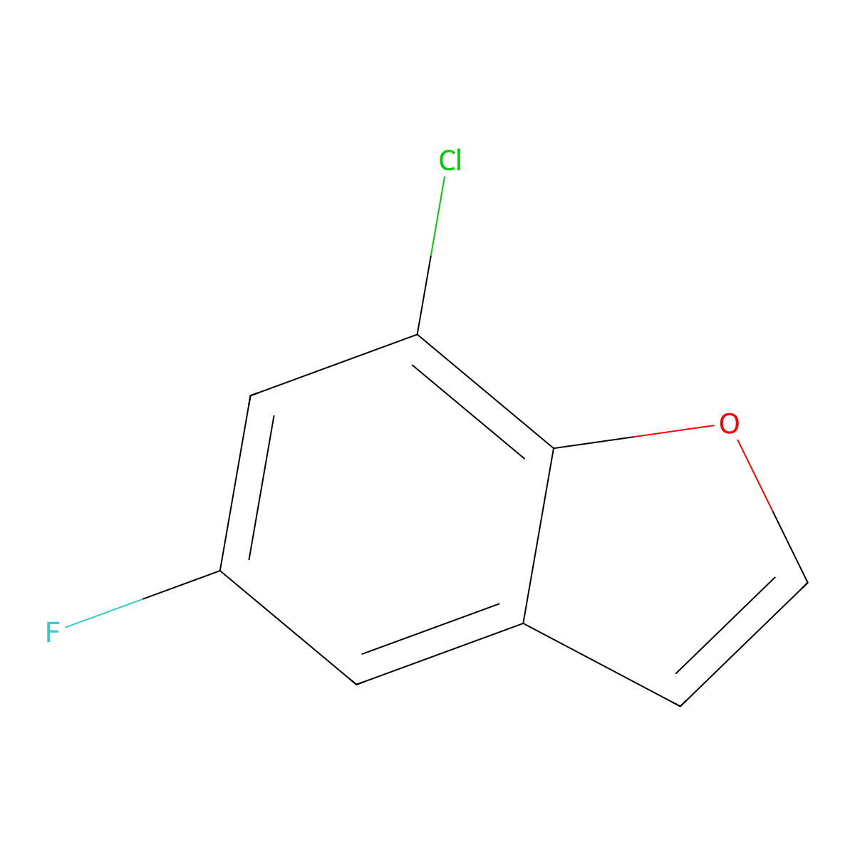 7-Chloro-5-fluoro-1-benzofuran molecular structure, CAS 1388020-81-2