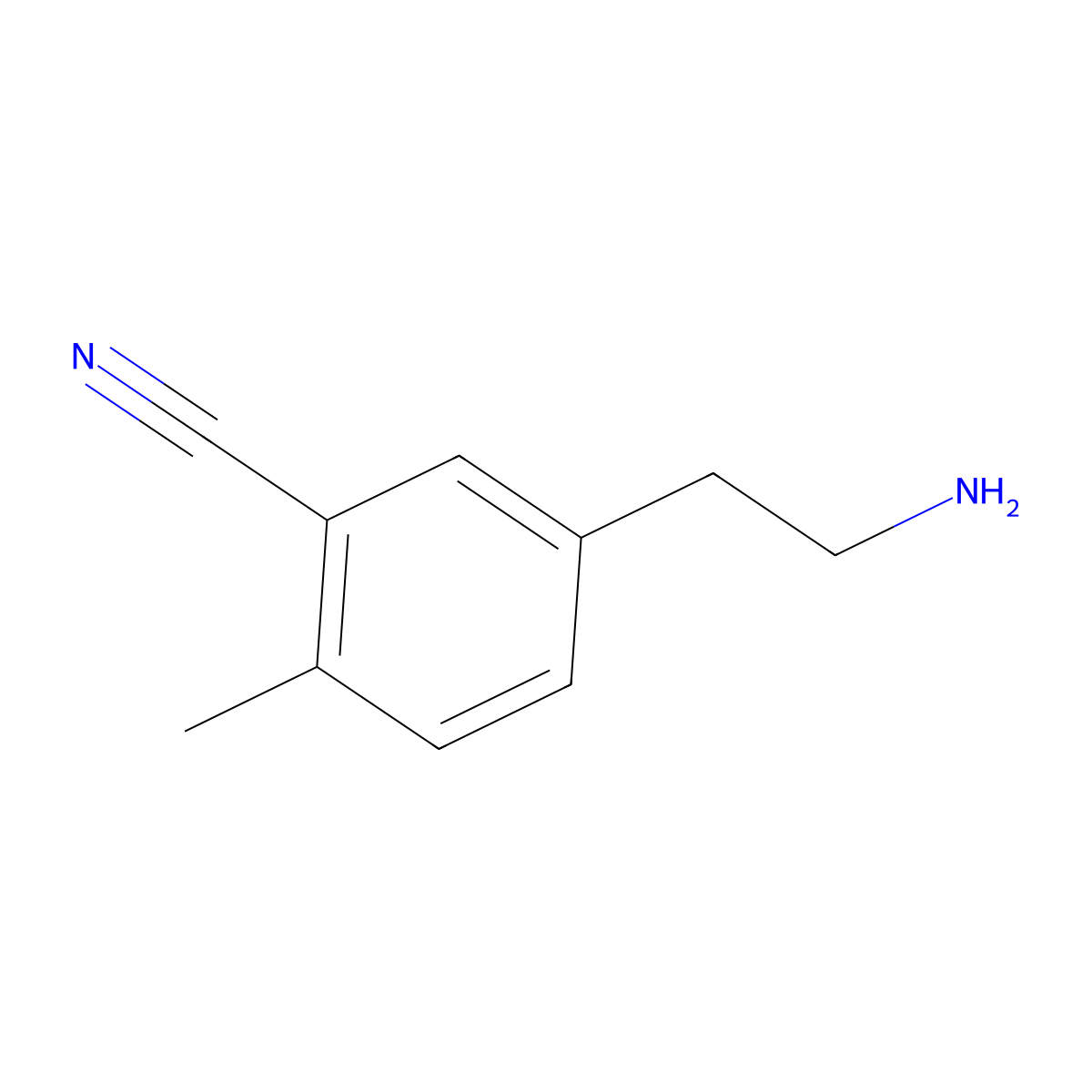 5-(2-Aminoethyl)-2-methylbenzonitrile molecular structure, CAS 1388020-90-3