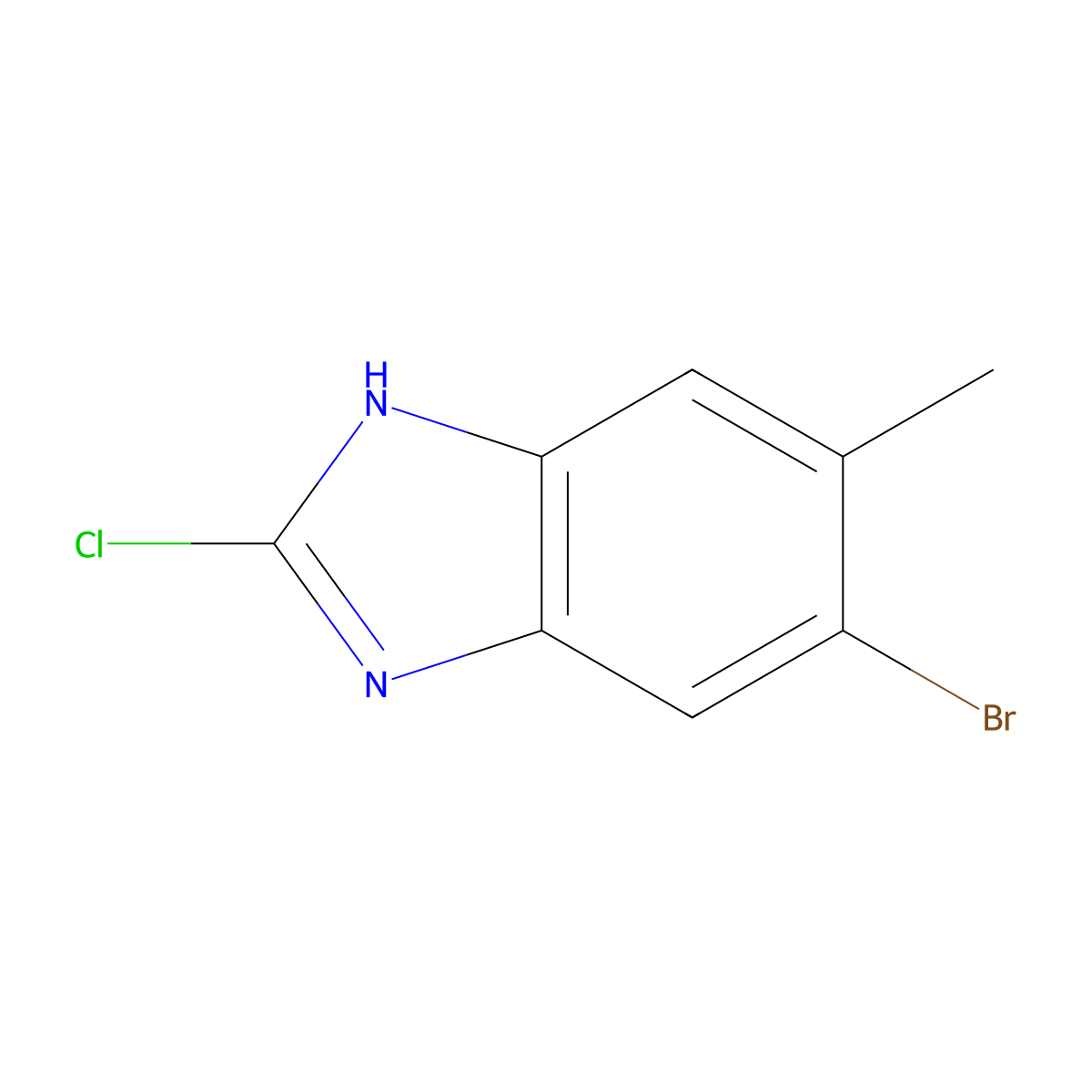 6-bromo-2-chloro-5-methyl-1H-benzo[d]imidazole molecular structure, CAS 1388021-11-1