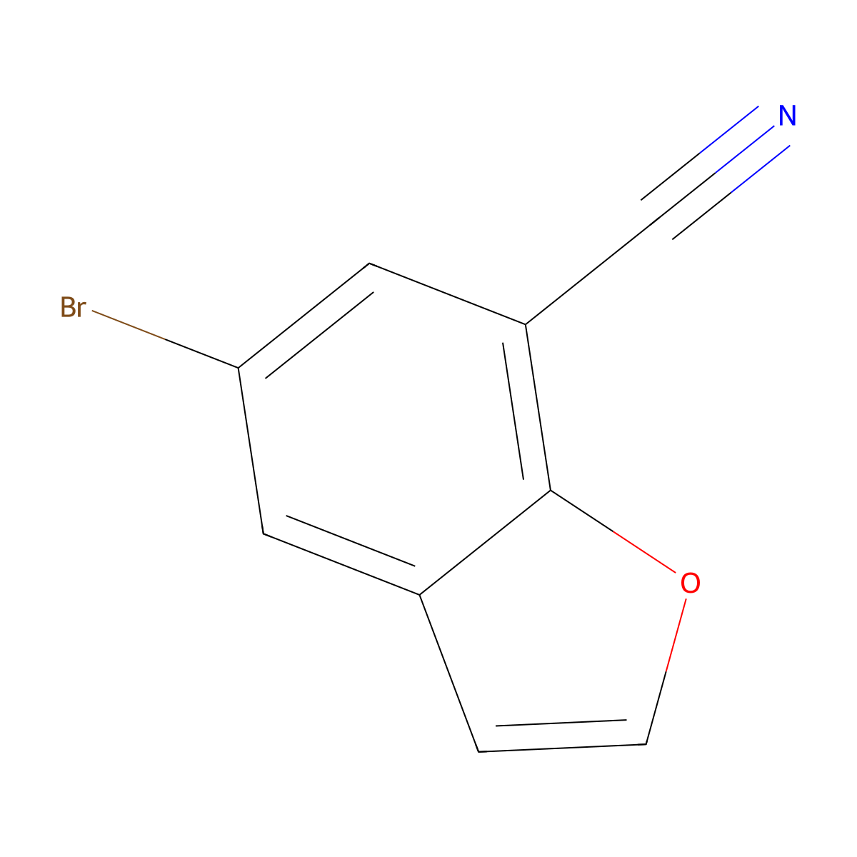 5-Bromo-1-benzofuran-7-carbonitrile molecular structure, CAS 1388021-14-4
