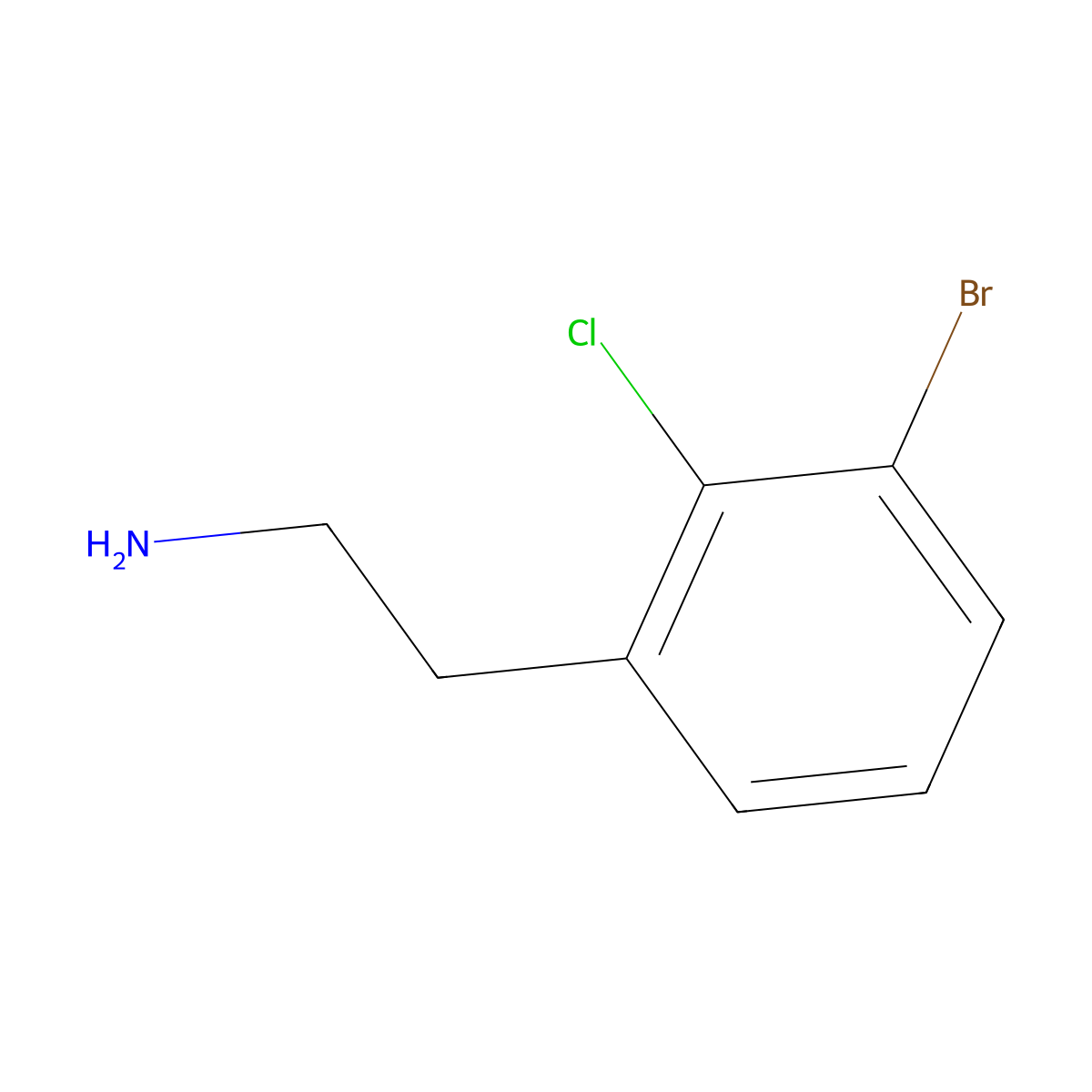 2-(3-Bromo-2-chlorophenyl)ethan-1-amine molecular structure, CAS 1388021-15-5