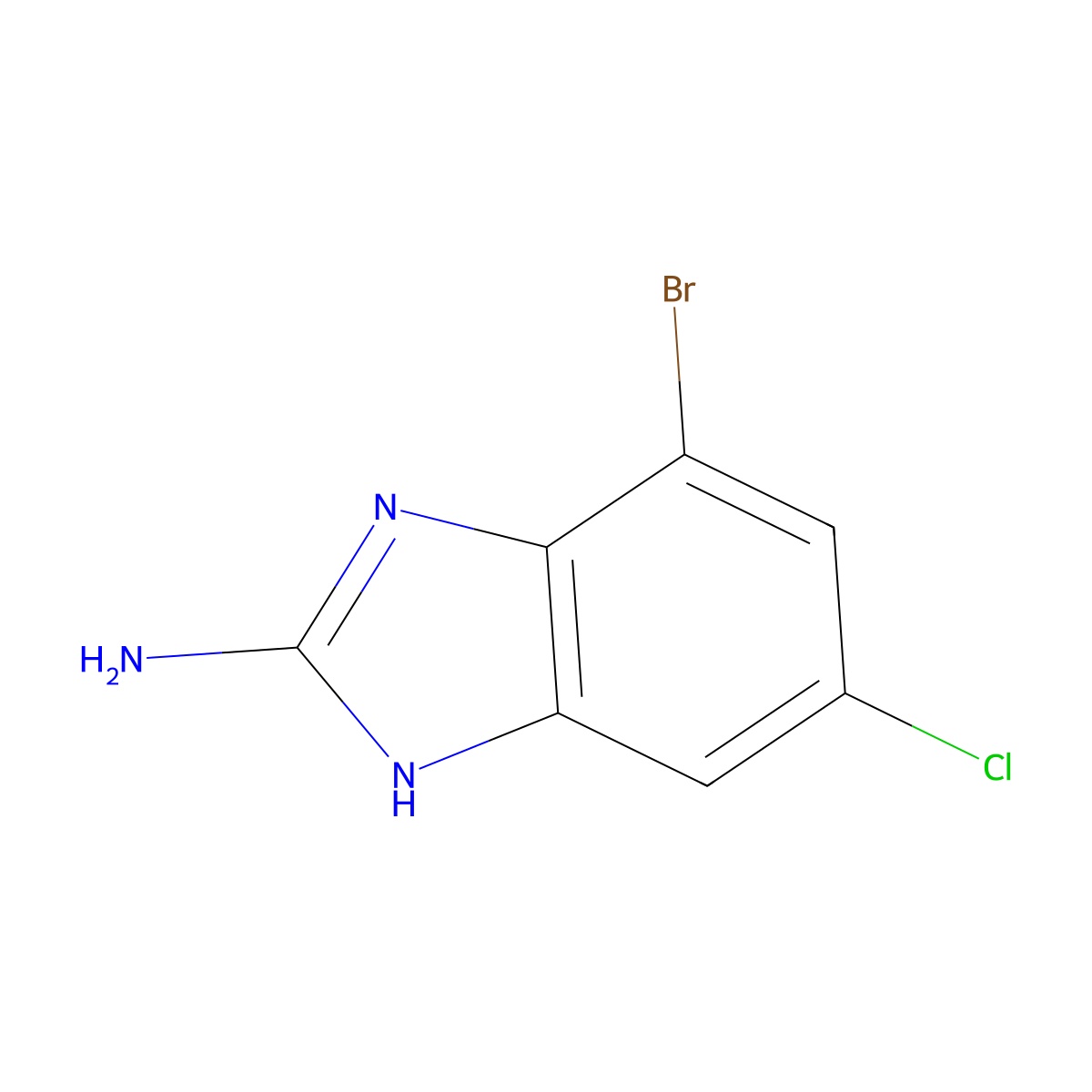 7-Bromo-5-chloro-1H-benzimidazol-2-amine molecular structure, CAS 1388021-17-7