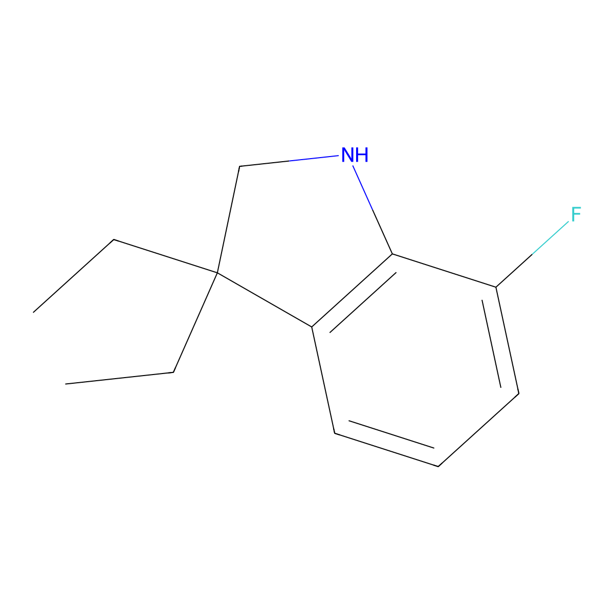 3,3-Diethyl-7-fluoro-2,3-dihydro-1H-indole molecular structure, CAS 1388022-72-7