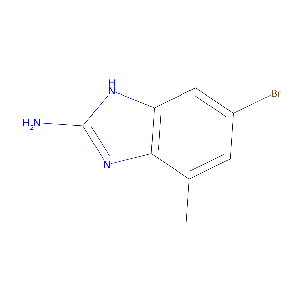 6-bromo-4-methyl-1H-1,3-benzodiazol-2-amine molecular structure, CAS 1388023-92-4