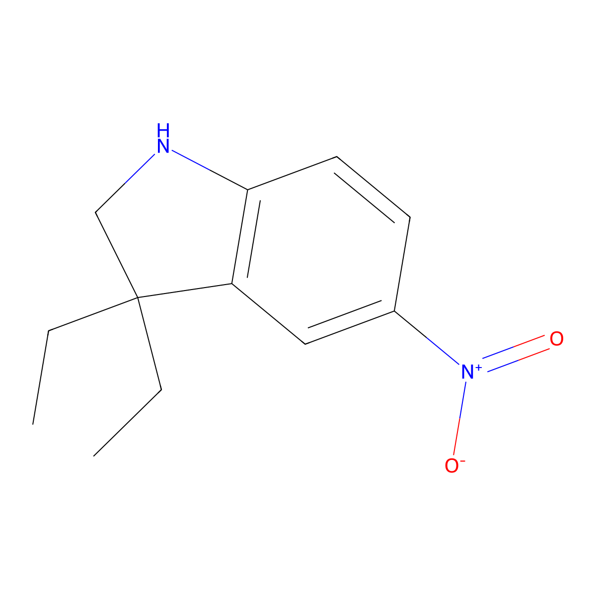 3,3-Diethyl-5-nitro-2,3-dihydro-1H-indole molecular structure, CAS 1388024-23-4
