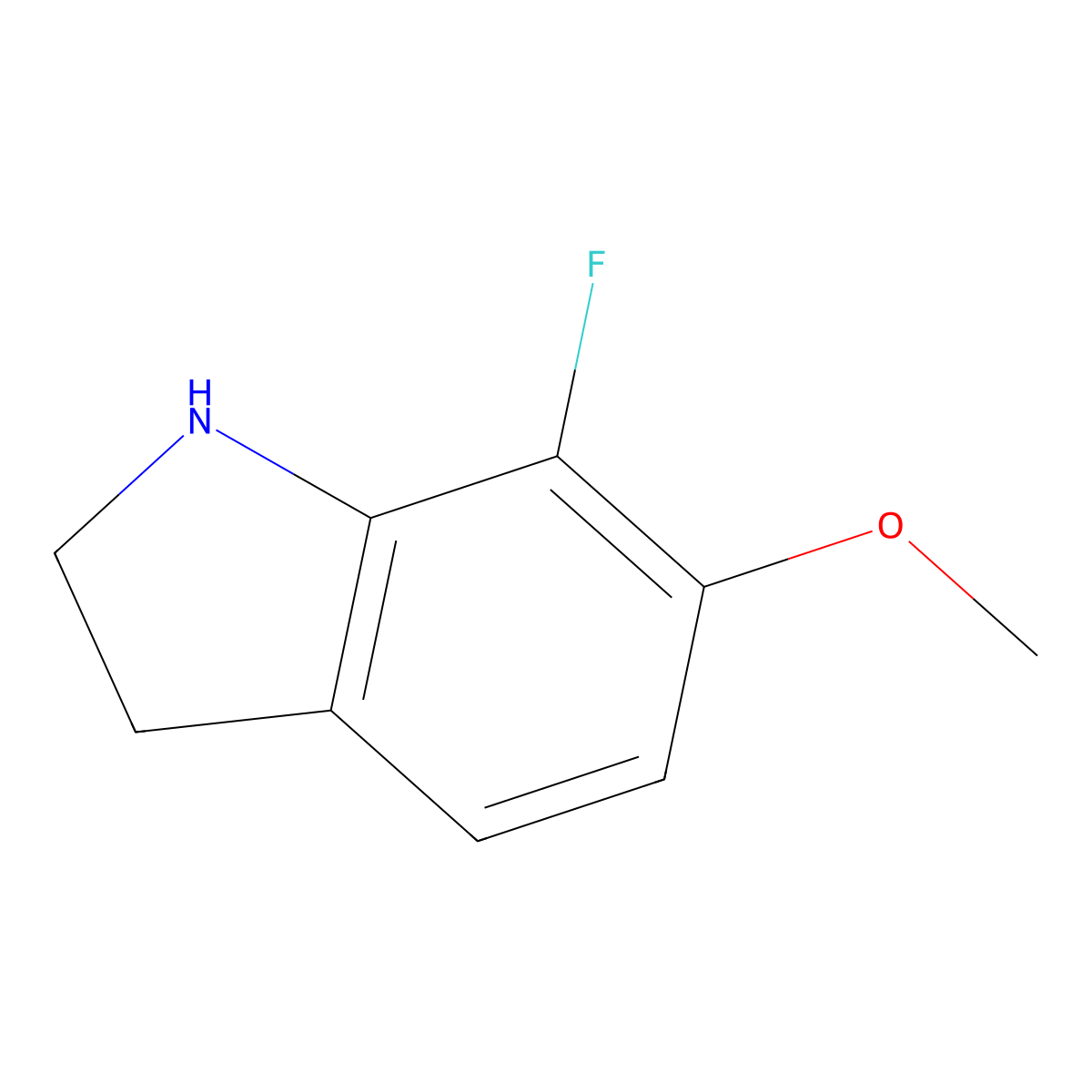 7-Fluoro-6-methoxy-2,3-dihydro-1H-indole molecular structure, CAS 1388024-70-1