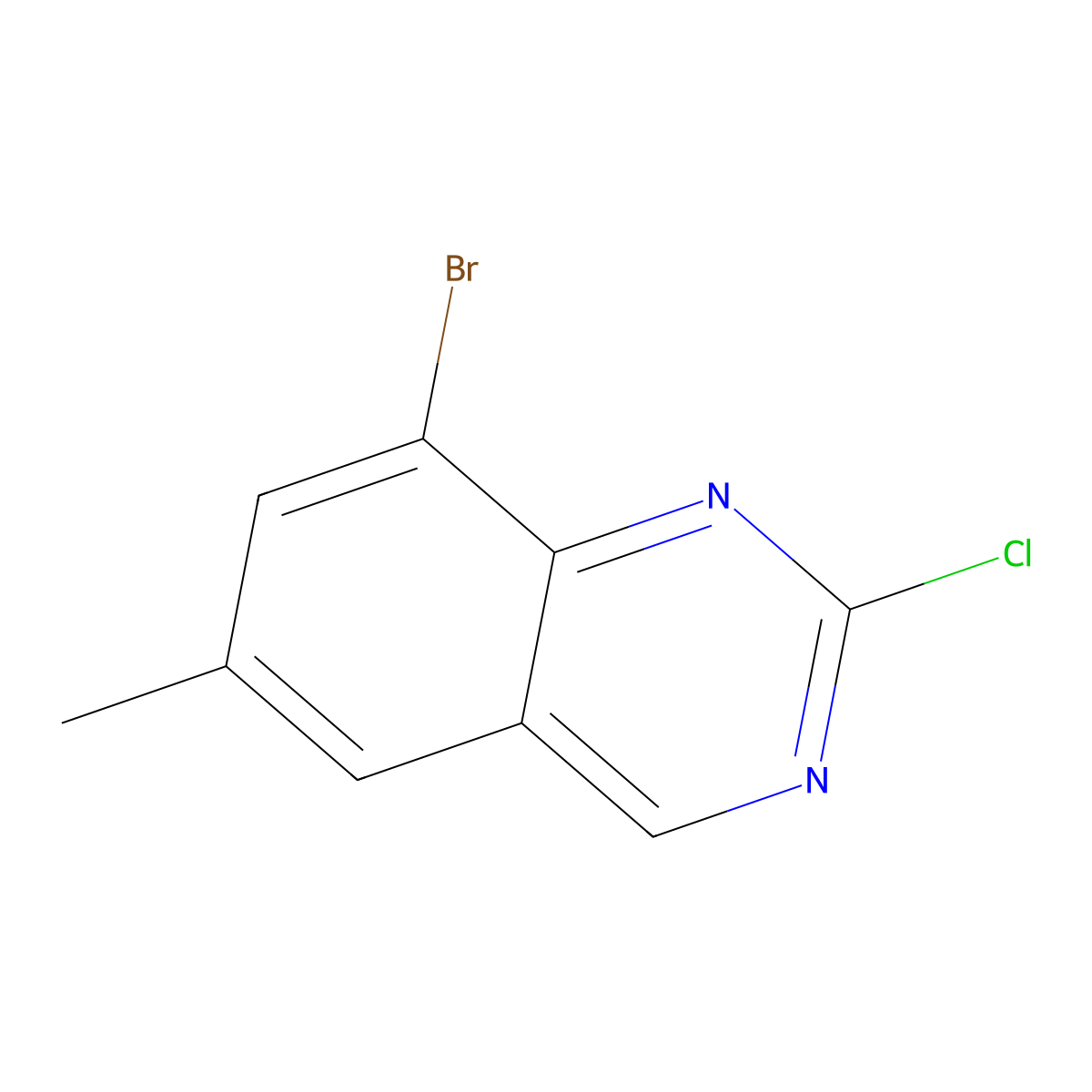 8-Bromo-2-chloro-6-methylquinazoline molecular structure, CAS 1388024-91-6