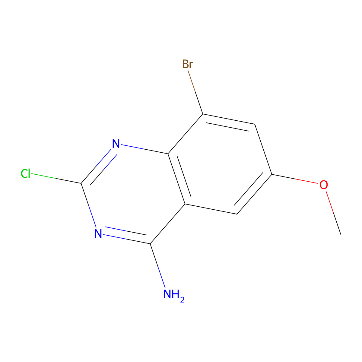 8-Bromo-2-chloro-6-methoxyquinazolin-4-amine molecular structure, CAS 1388025-37-3