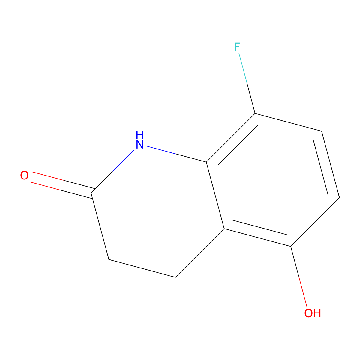 8-Fluoro-5-hydroxy-1,2,3,4-tetrahydroquinolin-2-one molecular structure, CAS 1388025-60-2