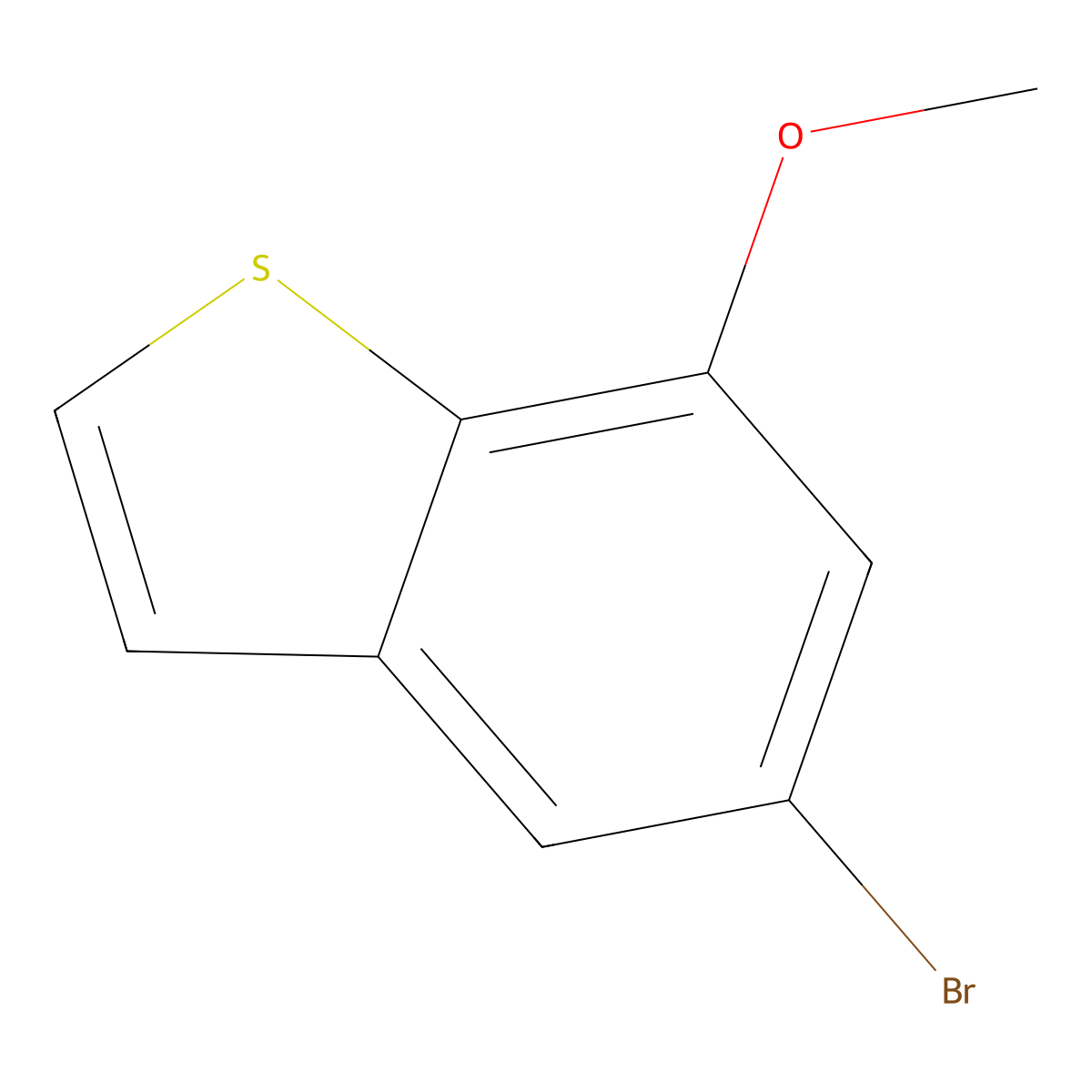 5-Bromo-7-methoxy-1-benzothiophene molecular structure, CAS 1388025-89-5