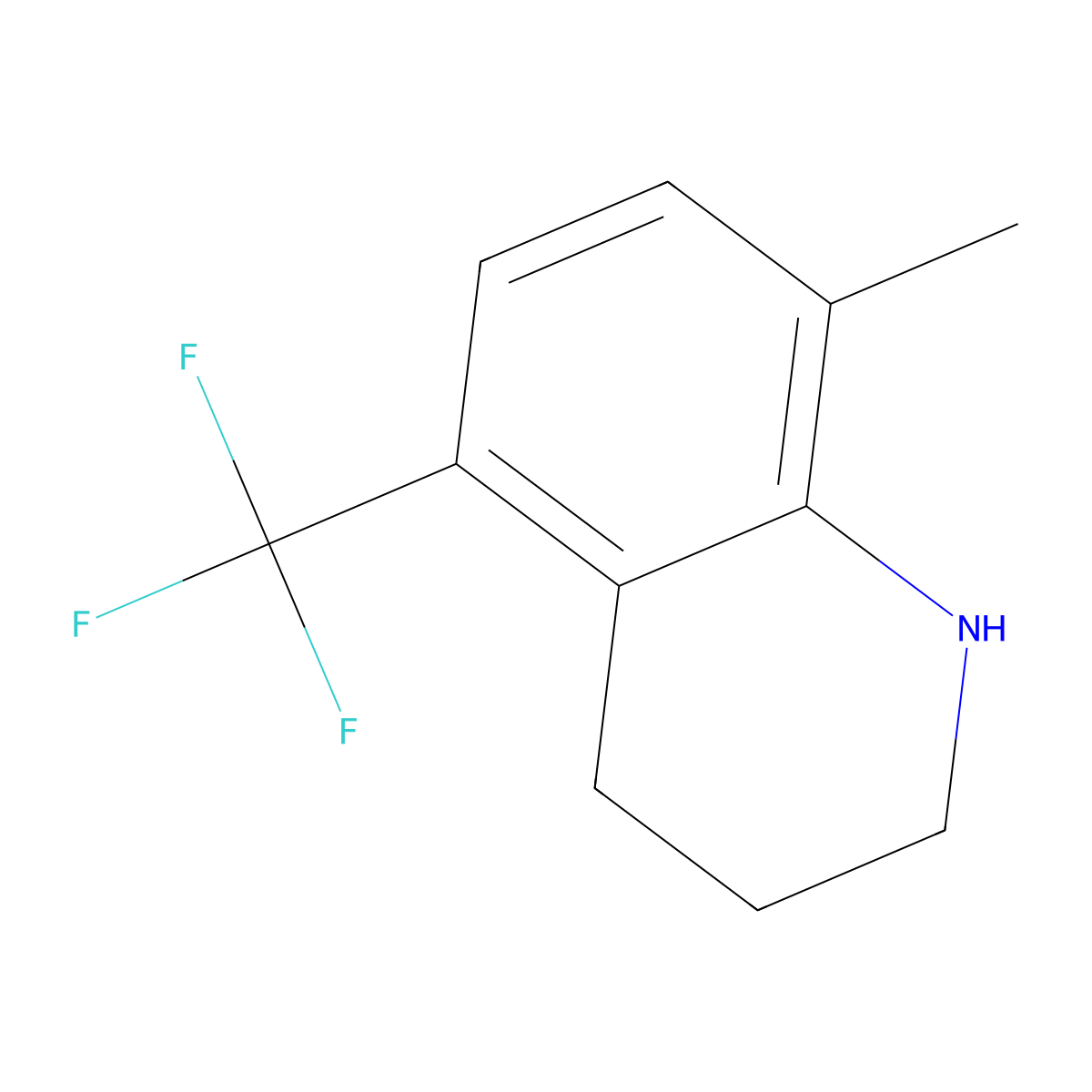 8-Methyl-5-(trifluoromethyl)-1,2,3,4-tetrahydroquinoline molecular structure, CAS 1388026-00-3