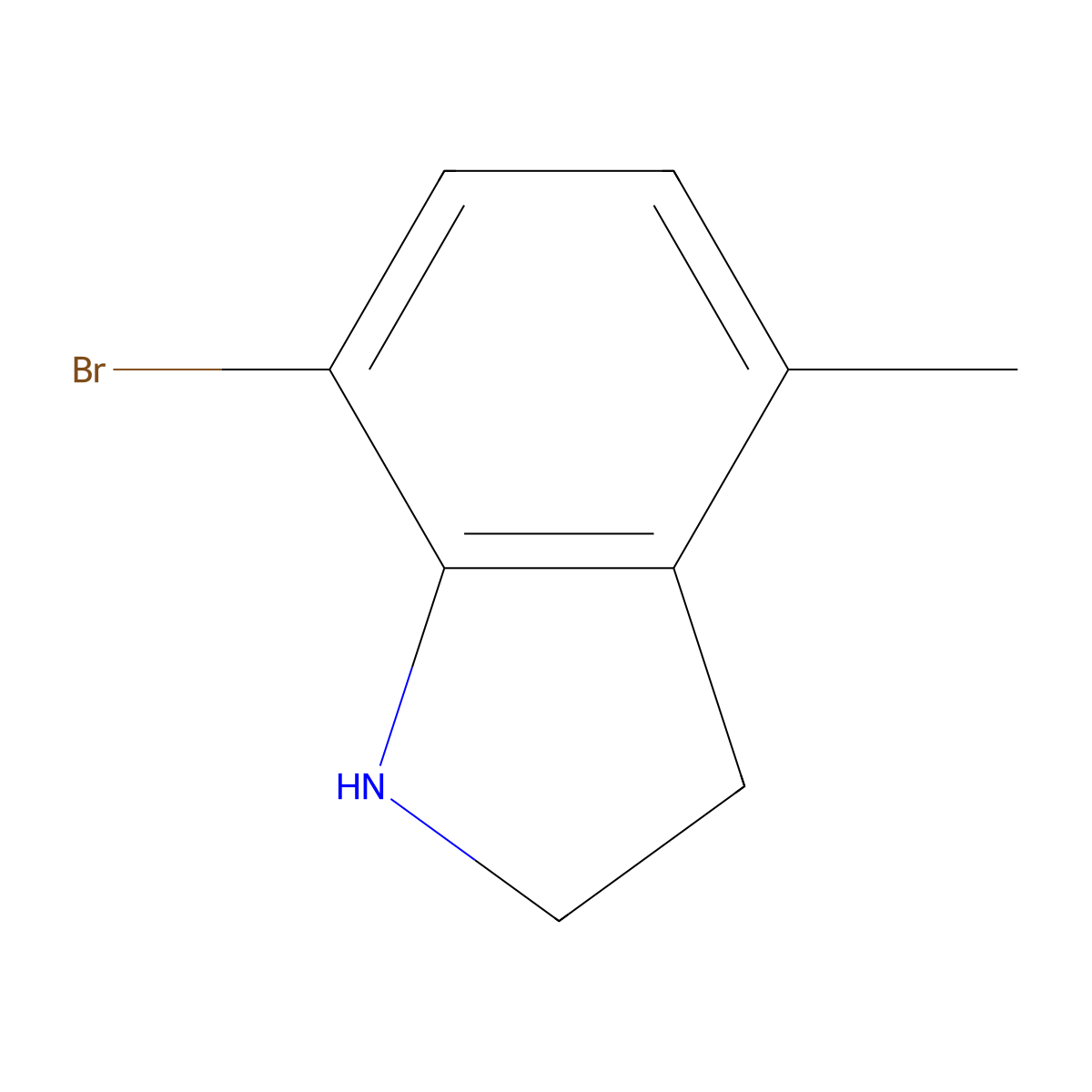 7-bromo-4-methyl-2,3-dihydro-1H-indole molecular structure, CAS 1388026-20-7