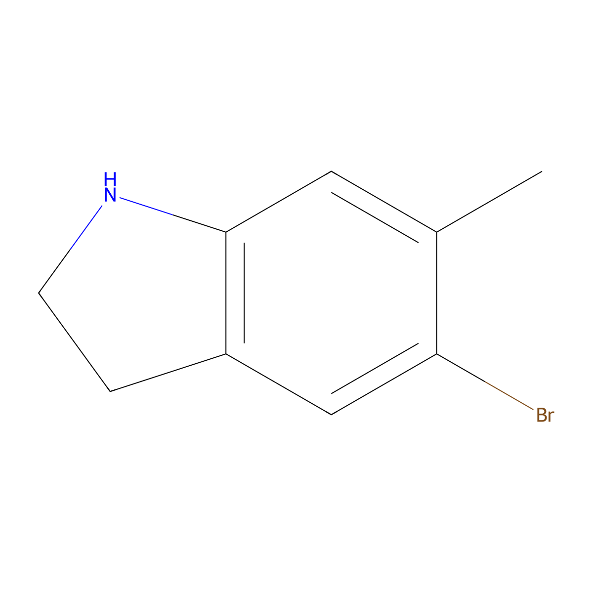 5-Bromo-6-methylindoline molecular structure, CAS 1388026-30-9