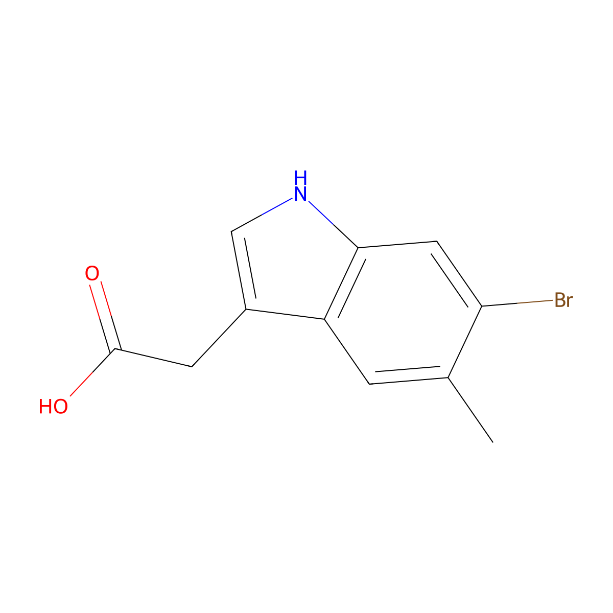 6-Bromo-5-methylindole-3-acetic Acid molecular structure, CAS 1388026-62-7