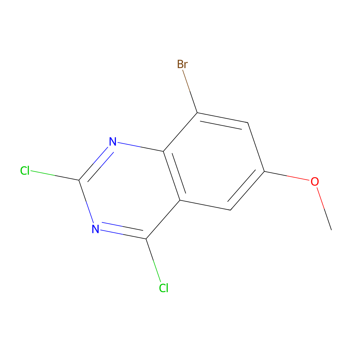 8-Bromo-2,4-dichloro-6-methoxyquinazoline molecular structure, CAS 1388026-74-1