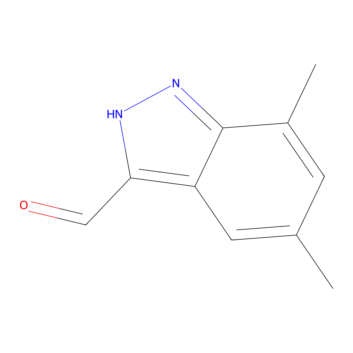 5,7-Dimethyl-1H-indazole-3-carbaldehyde molecular structure, CAS 1388027-09-5