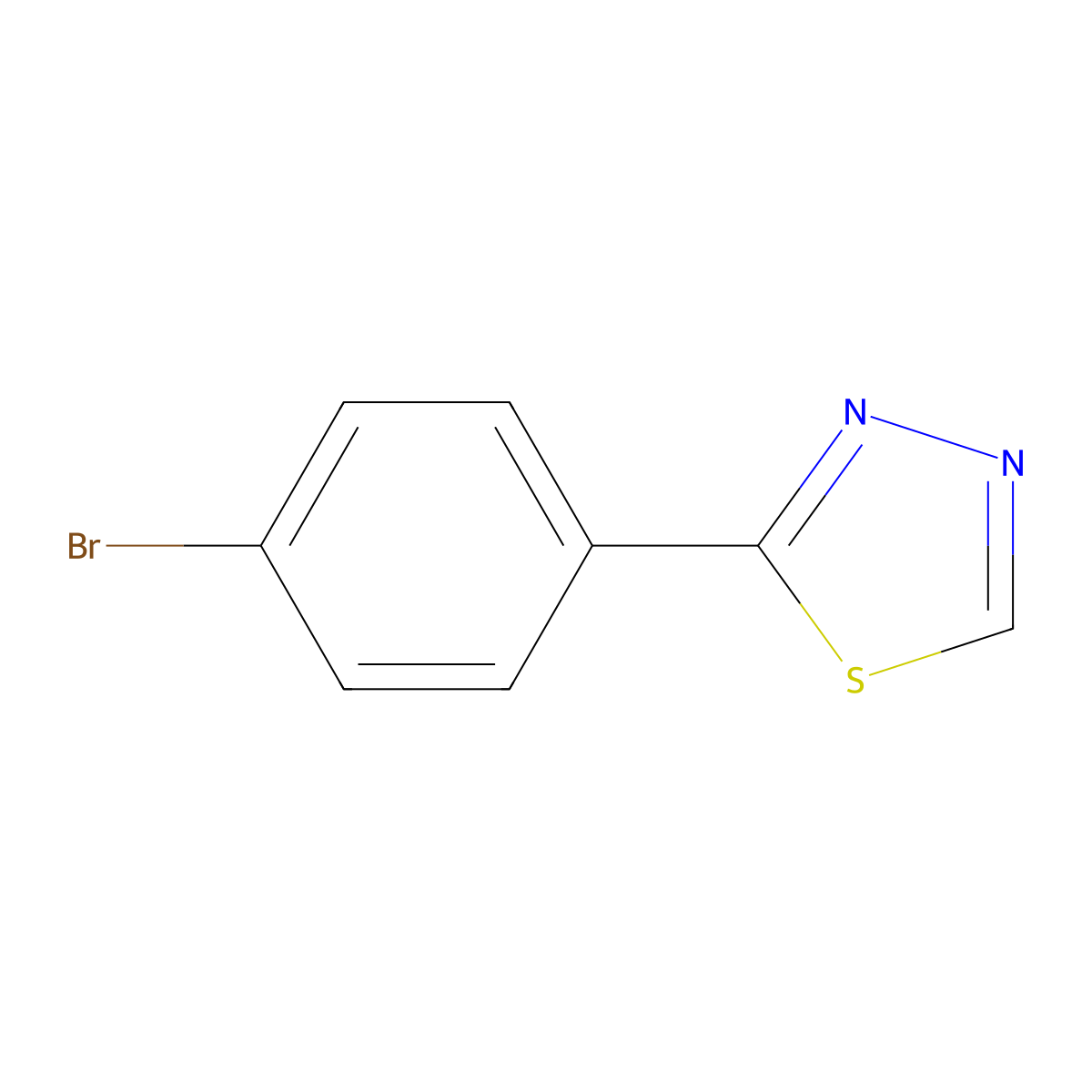 2-(4-Bromophenyl)-1,3,4-thiadiazole molecular structure, CAS 1388027-10-8