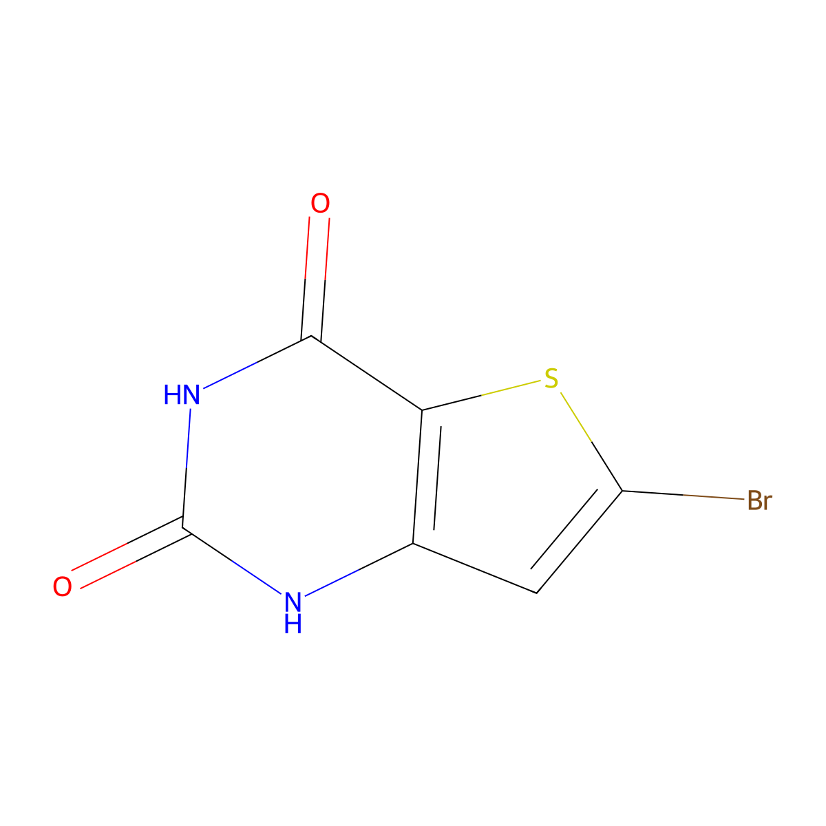 6-Bromothieno[3,2-d]pyrimidine-2,4(1H,3H)-dione molecular structure, CAS 1388027-23-3