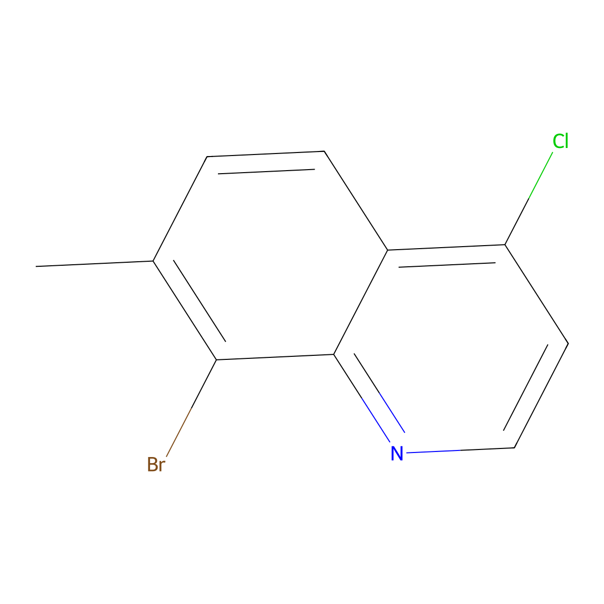 8-Bromo-4-chloro-7-methylquinoline molecular structure, CAS 1388027-41-5