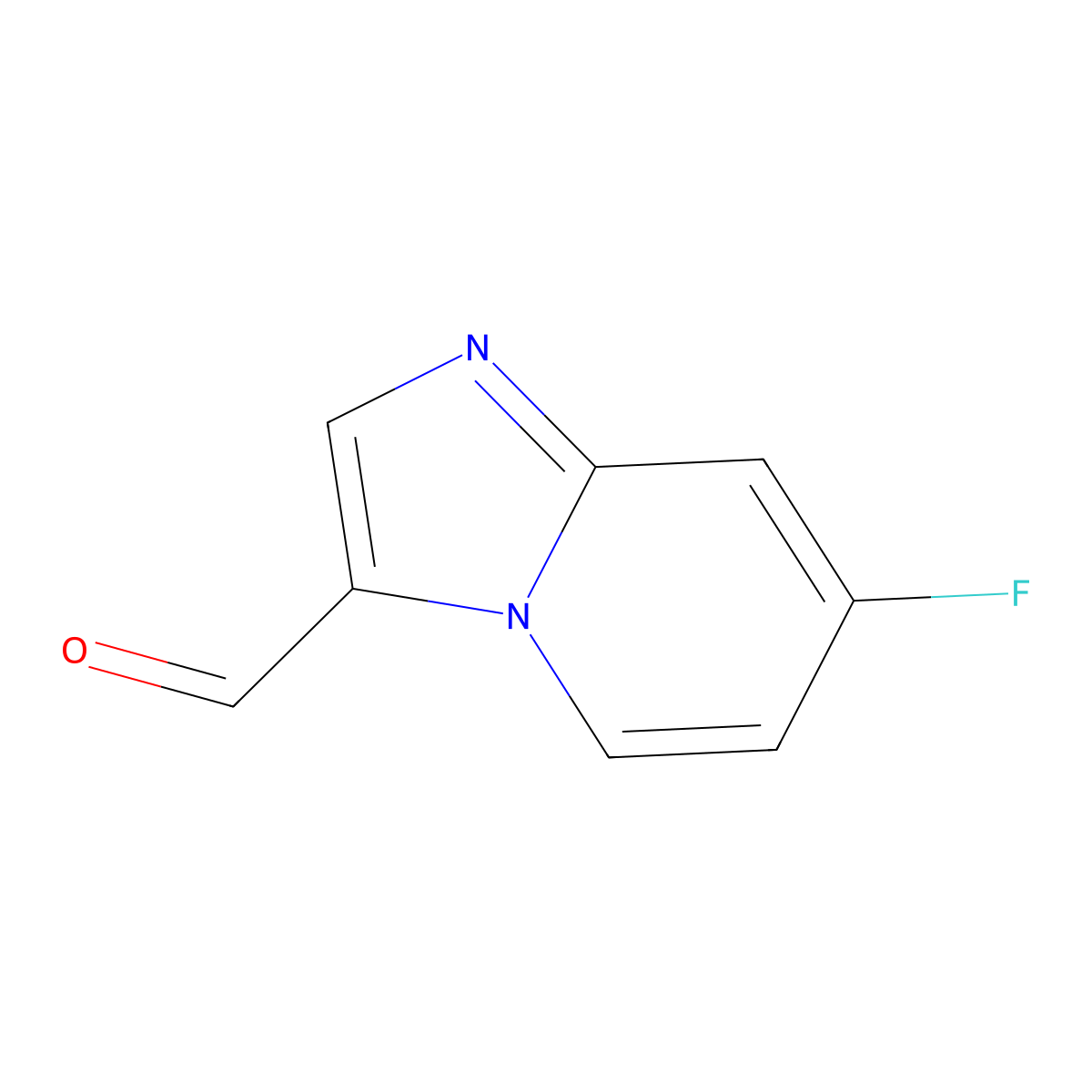 7-Fluoroimidazo[1,2-a]pyridine-3-carbaldehyde molecular structure, CAS 1388027-96-0