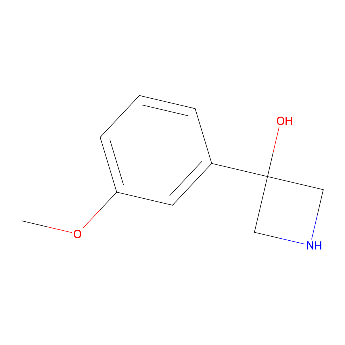 3-(3-Methoxyphenyl)azetidin-3-ol molecular structure, CAS 1388028-25-8