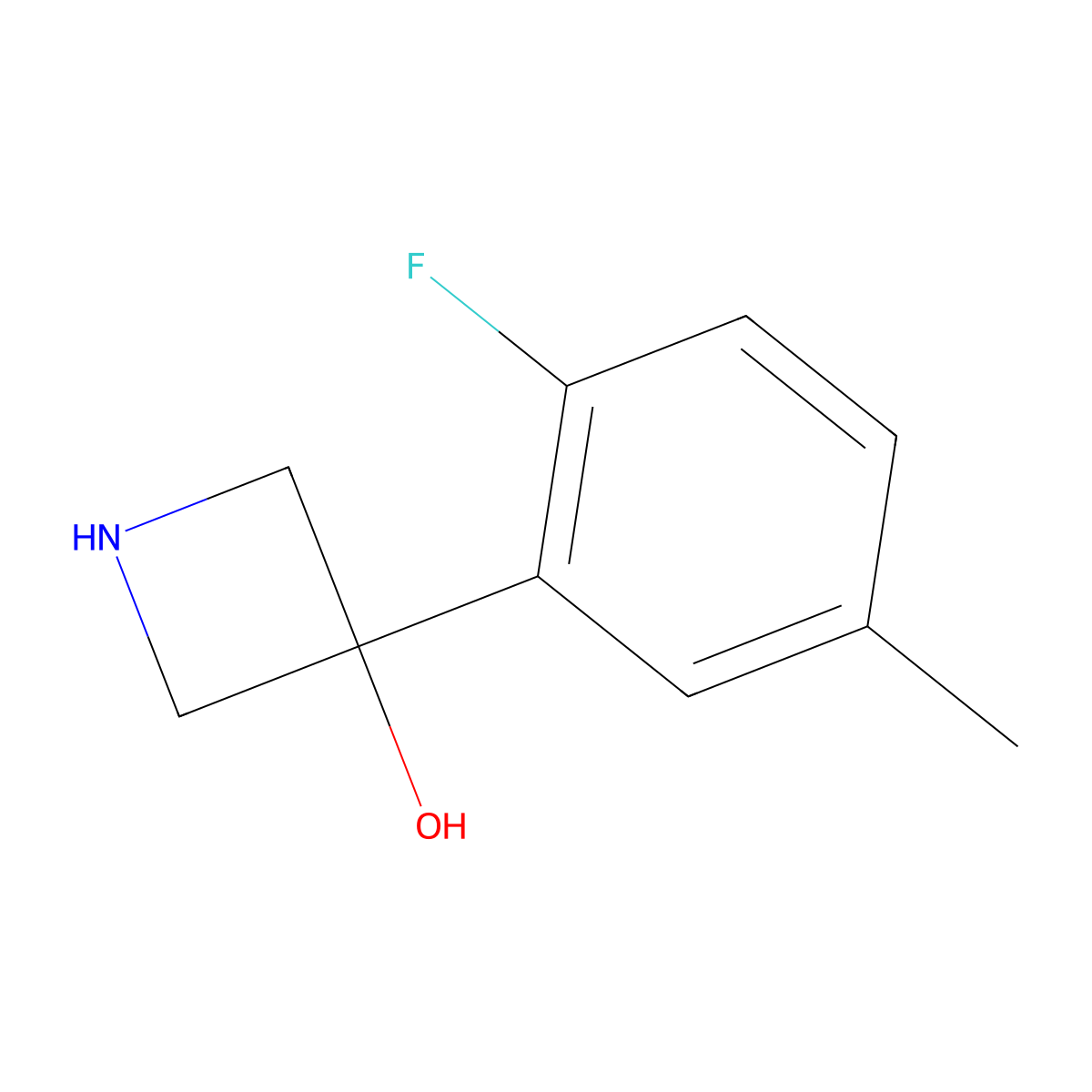 3-(2-Fluoro-5-methylphenyl)azetidin-3-ol molecular structure, CAS 1388028-53-2