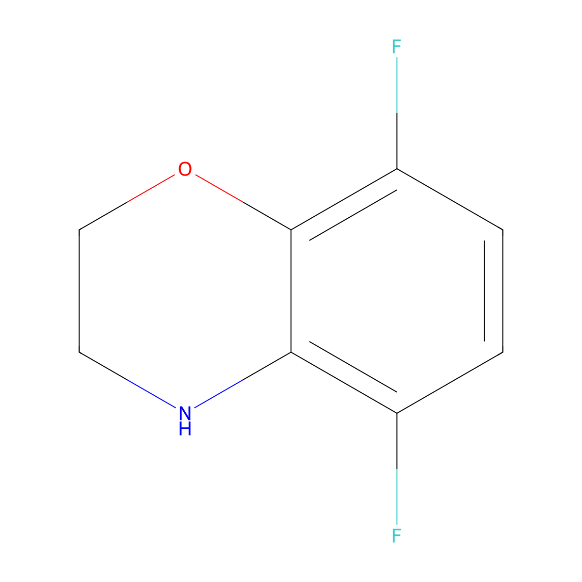 5,8-difluoro-3,4-dihydro-2H-1,4-benzoxazine molecular structure, CAS 1388028-78-1