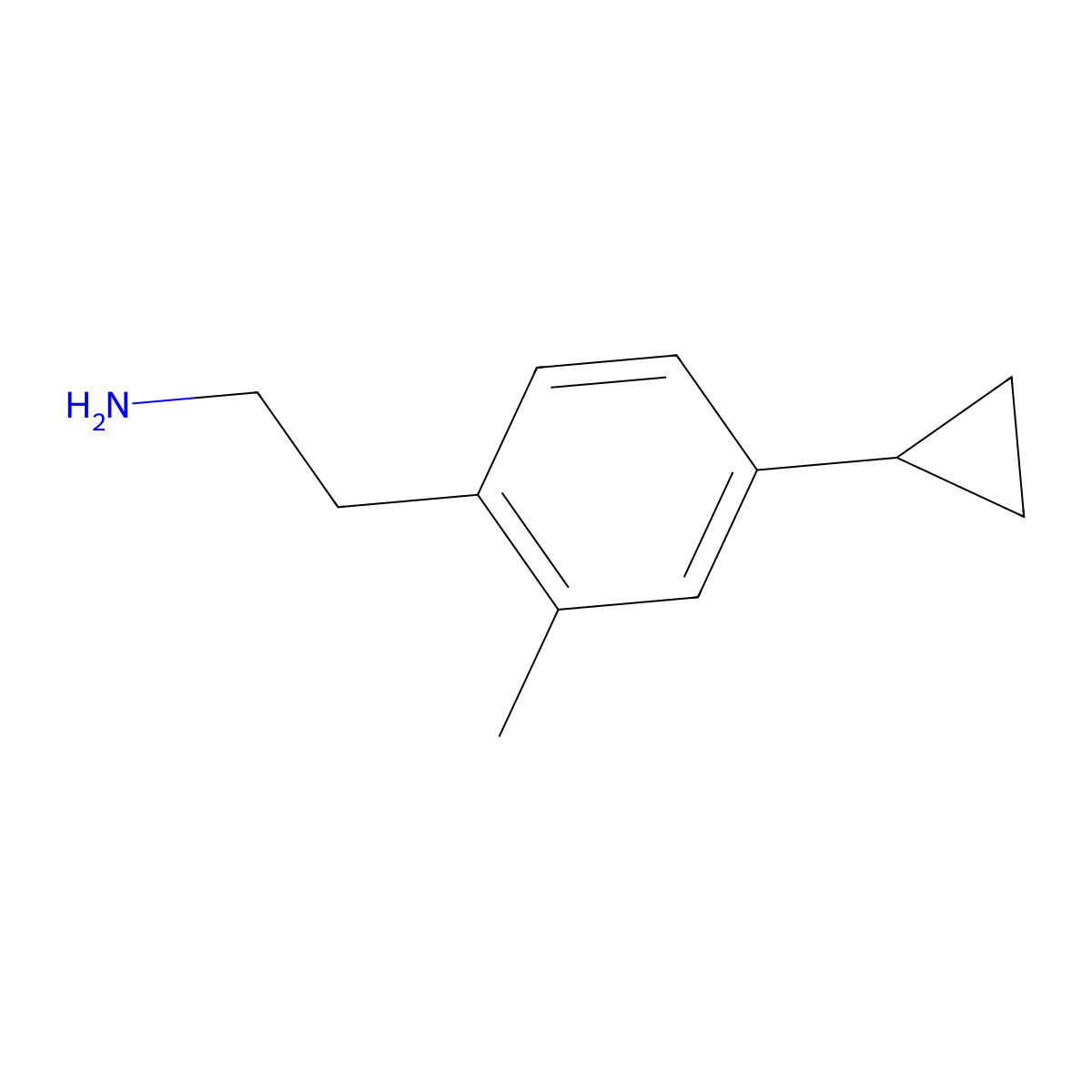 2-(4-Cyclopropyl-2-methylphenyl)ethanamine molecular structure, CAS 1388028-95-2