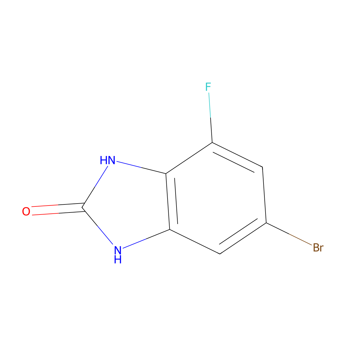 6-bromo-4-fluoro-2,3-dihydro-1H-1,3-benzodiazol-2-one molecular structure, CAS 1388029-37-5