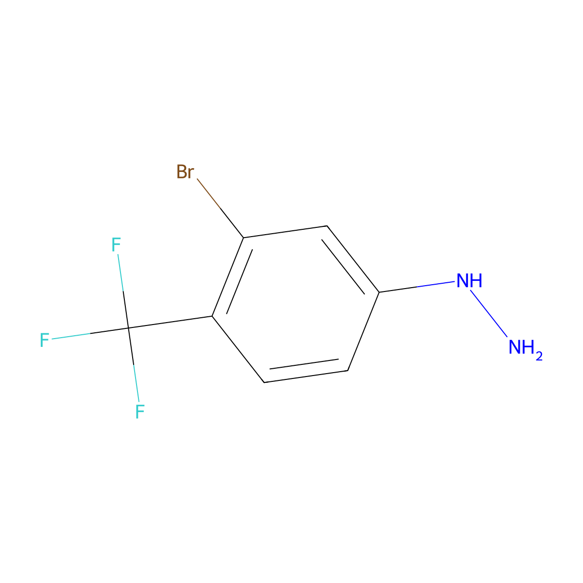 1-(3-Bromo-4-(trifluoromethyl)phenyl)hydrazine molecular structure, CAS 1388029-40-0