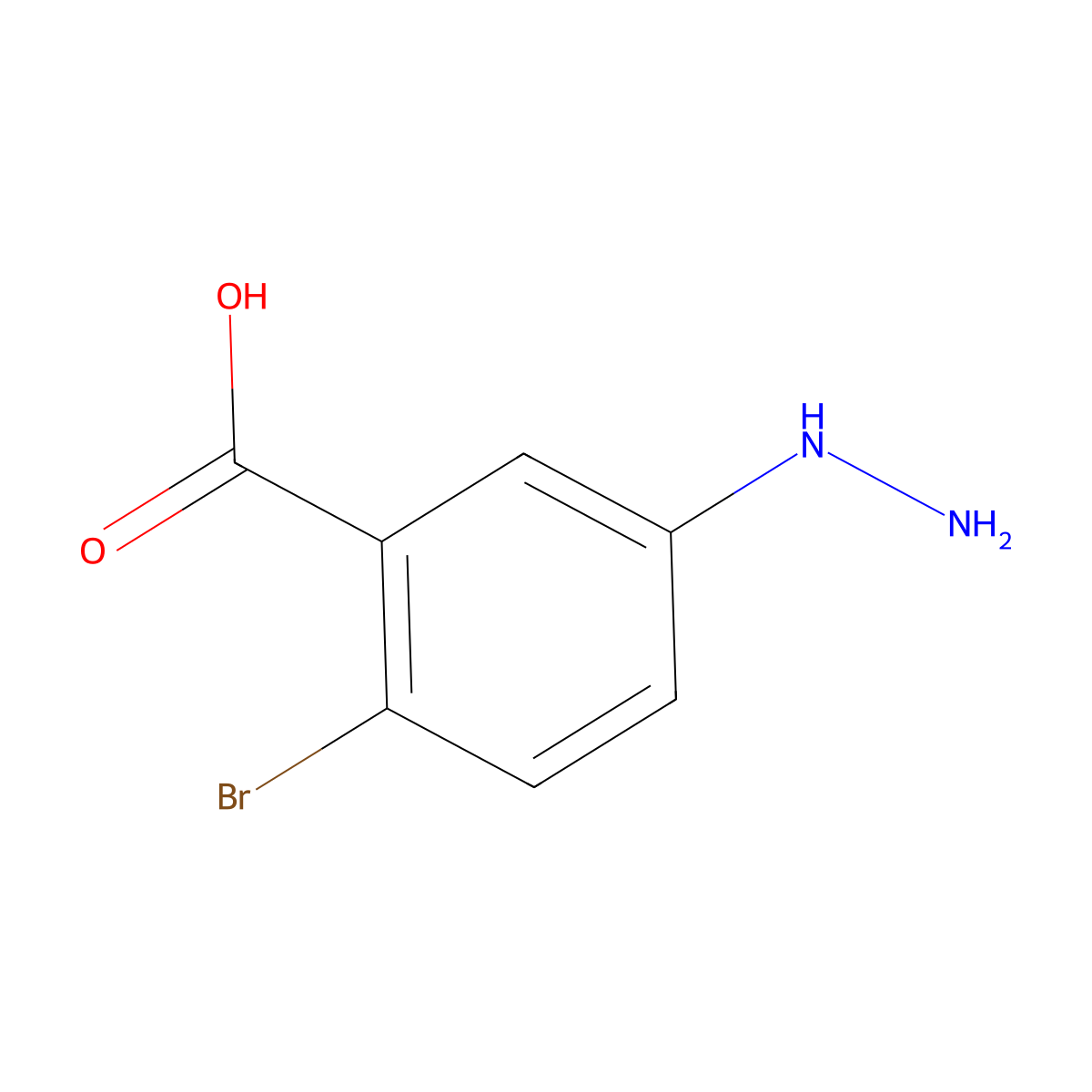 2-Bromo-5-hydrazinylbenzoic acid molecular structure, CAS 1388029-54-6