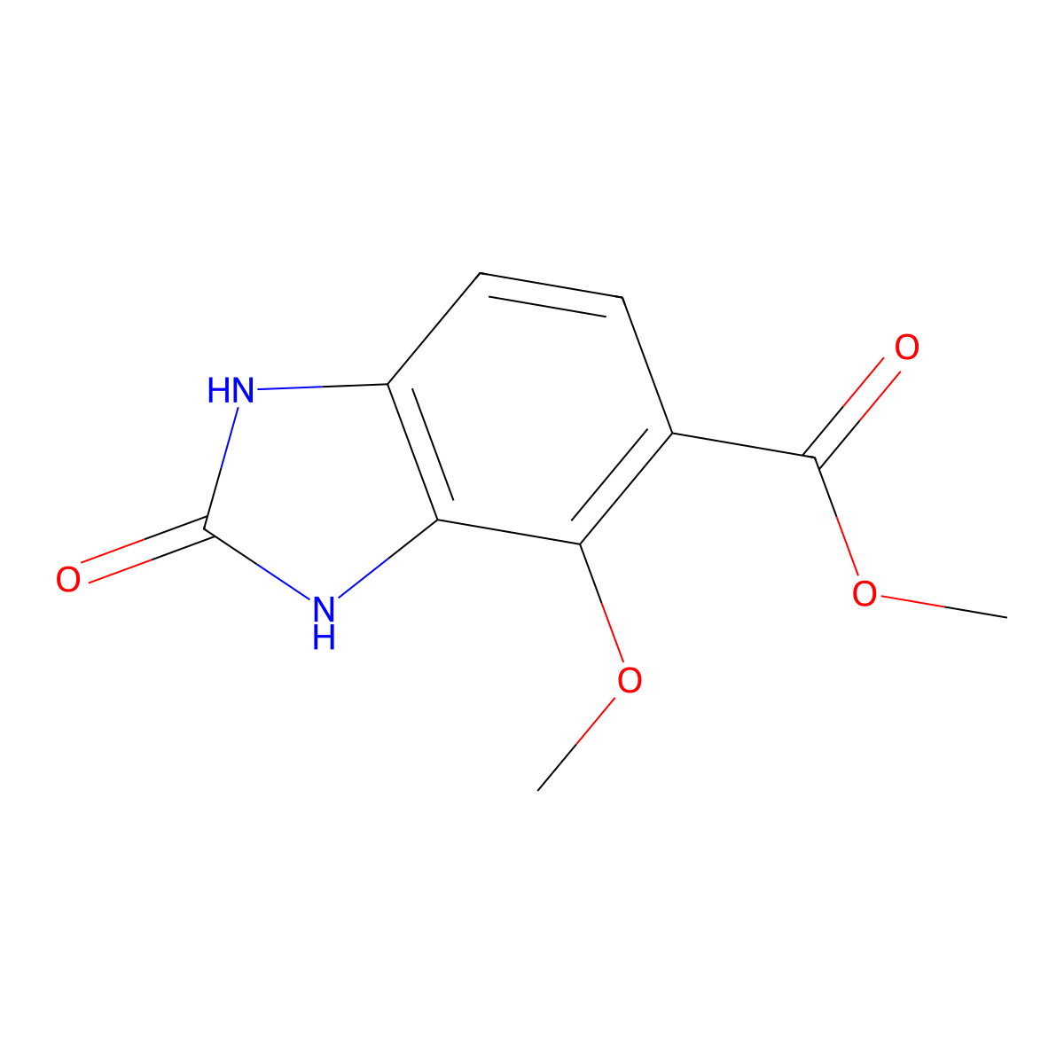 methyl 4-methoxy-2-oxo-2,3-dihydro-1H-1,3-benzodiazole-5-carboxylate molecular structure, CAS 1388030-17-8
