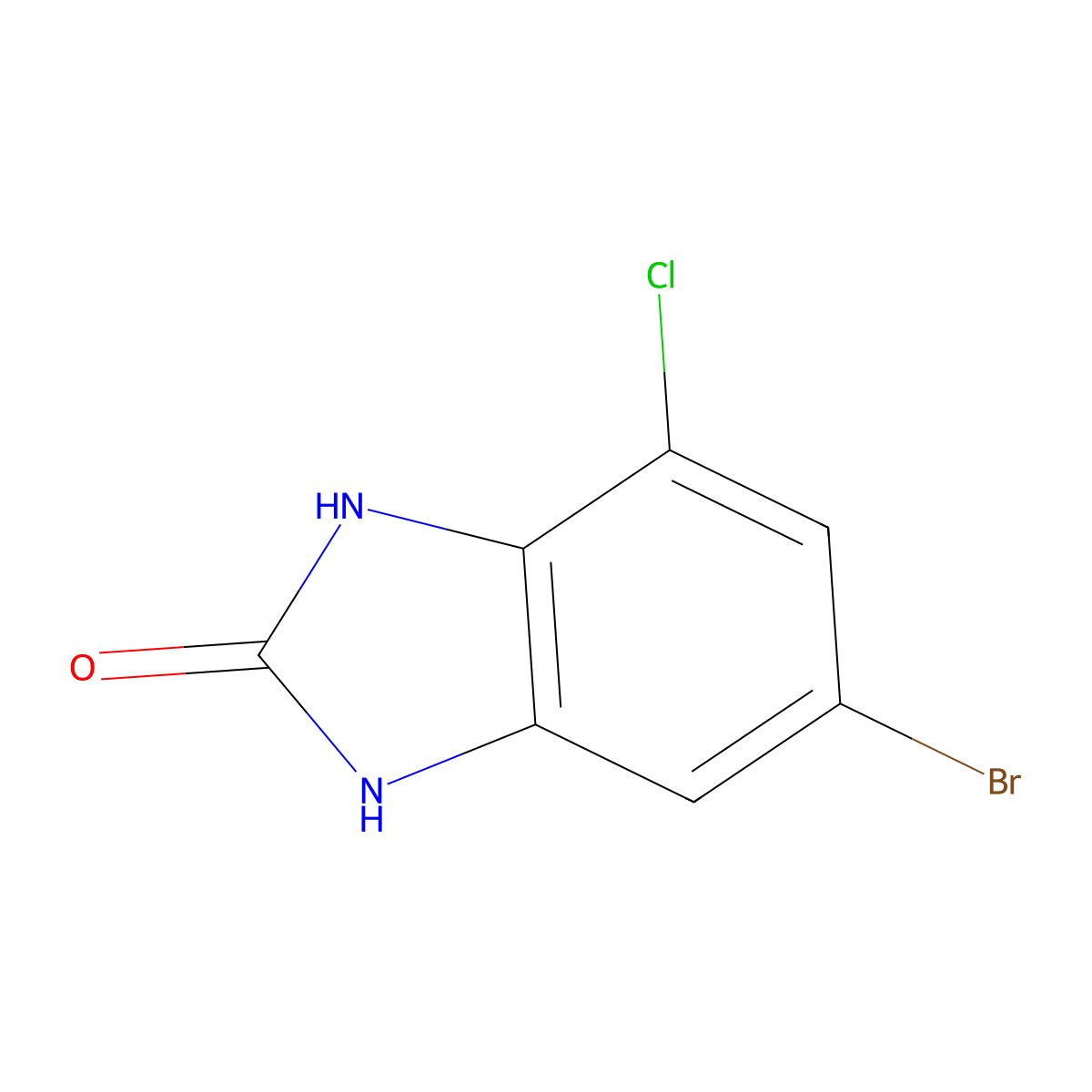 6-bromo-4-chloro-2,3-dihydro-1H-1,3-benzodiazol-2-one molecular structure, CAS 1388030-43-0
