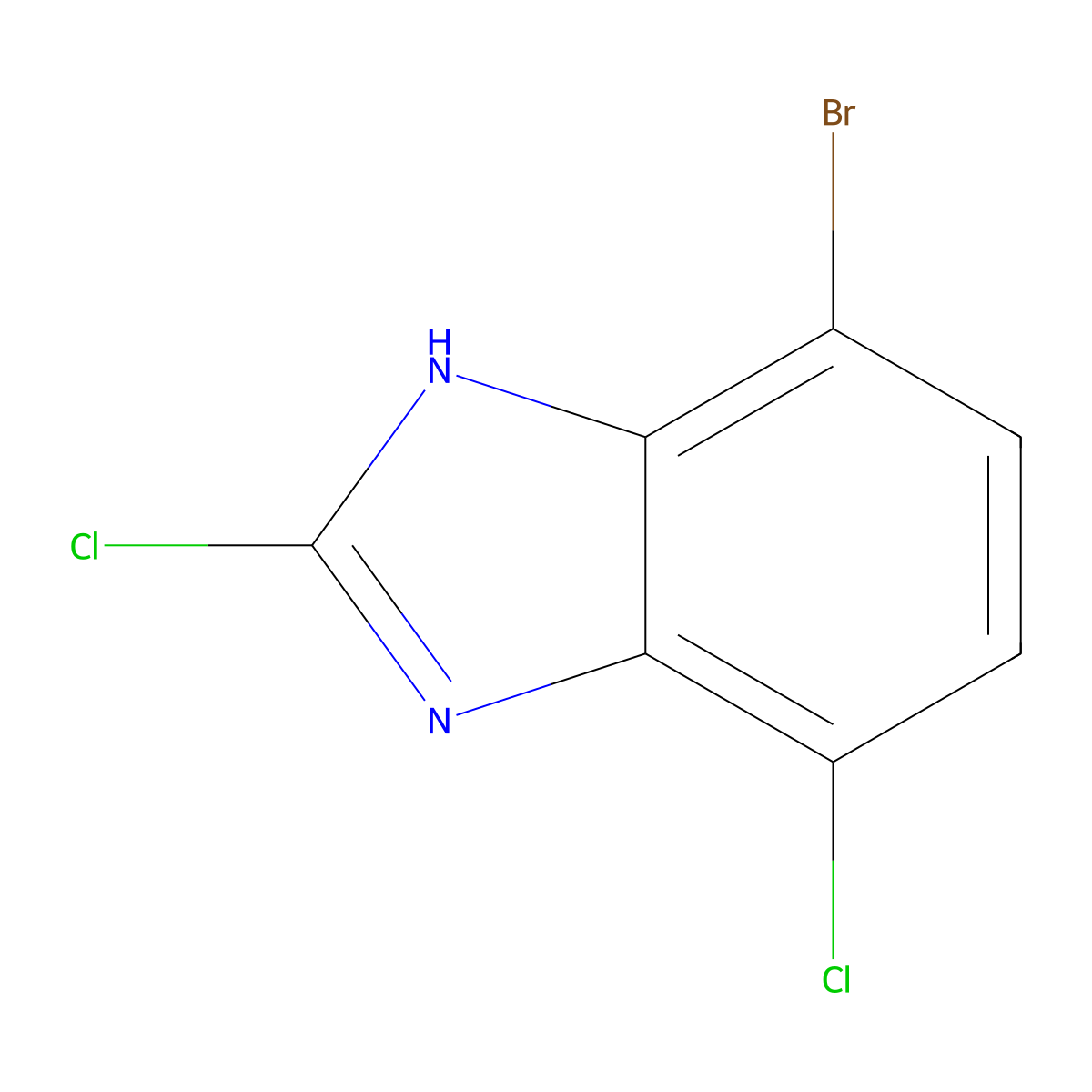 7-Bromo-2,4-dichloro-1H-benzo[d]imidazole molecular structure, CAS 1388030-79-2